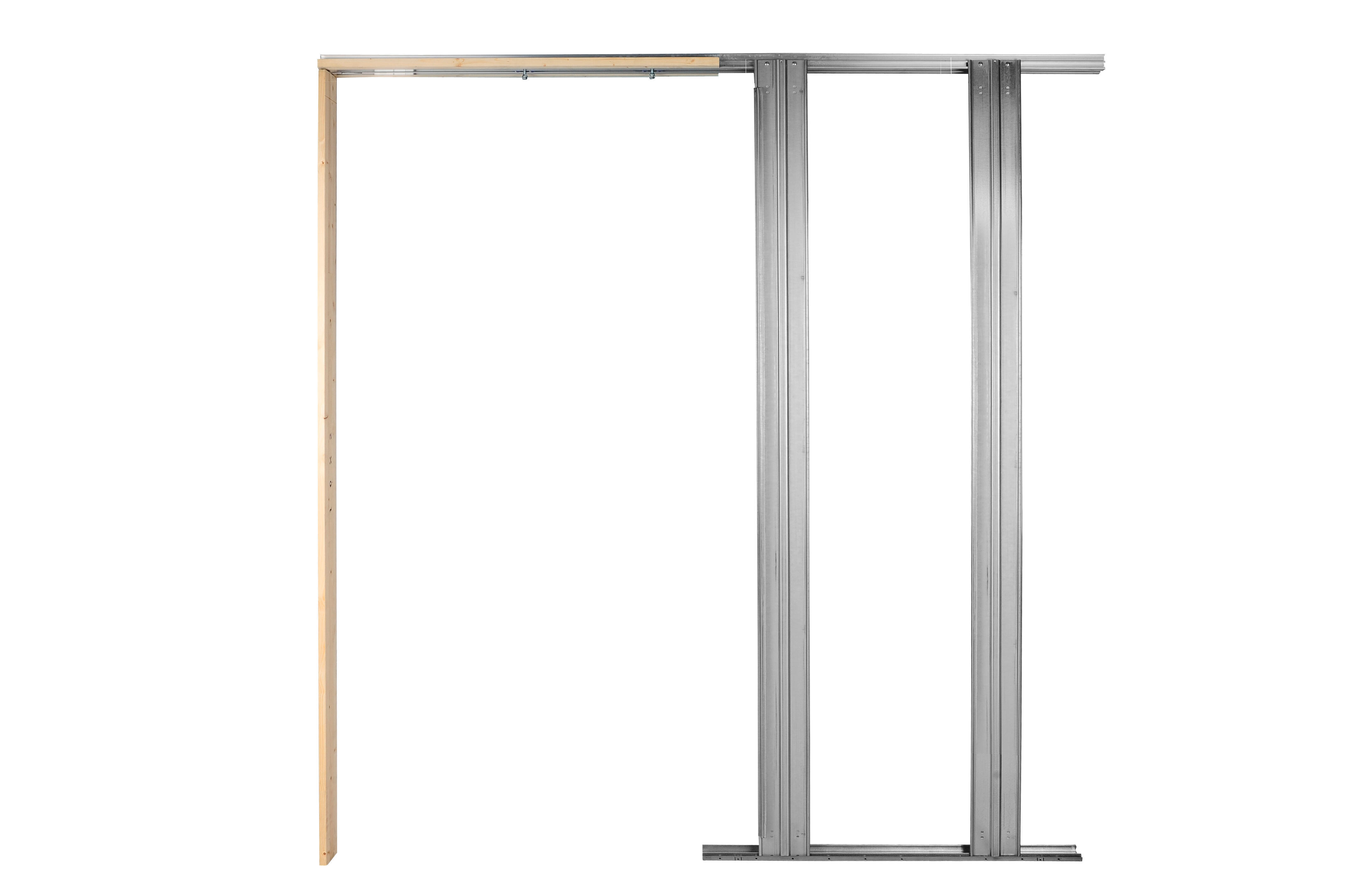 Casoneto puerta corredera desmontado para tabique de placa yeso de 10cm 60/102.5x203/210x5.5 cm - 3