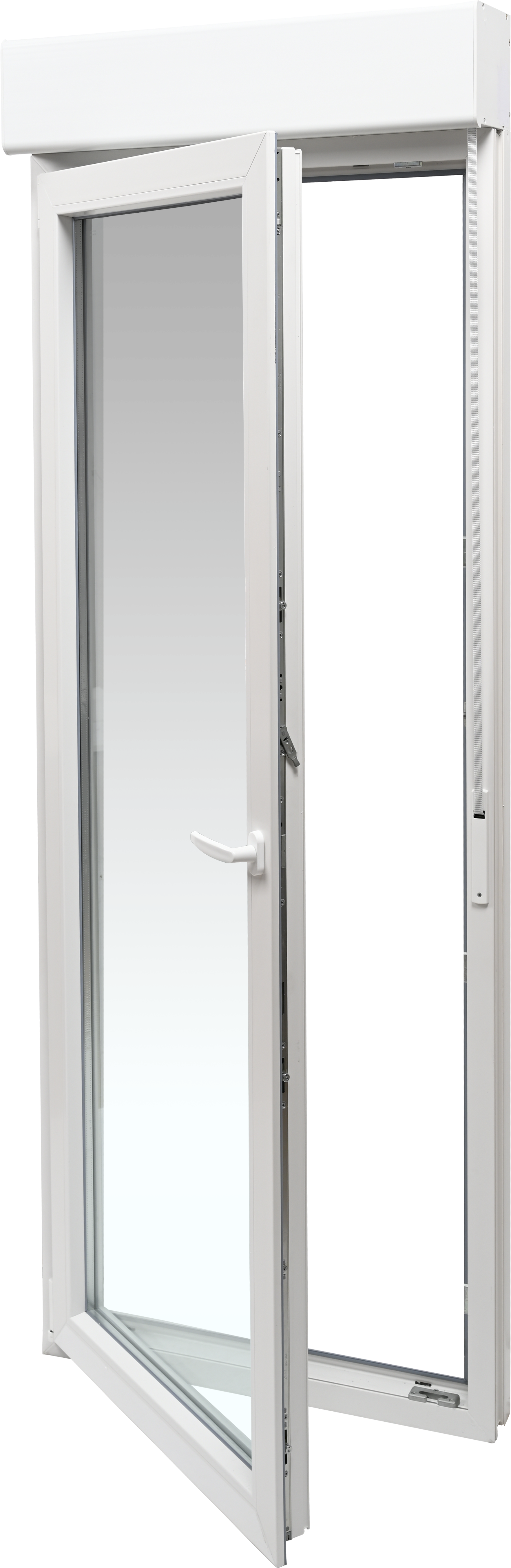 Balconera PVC ISOXA blanca oscilobatiente con persiana izquierda 85X229 cm - 4