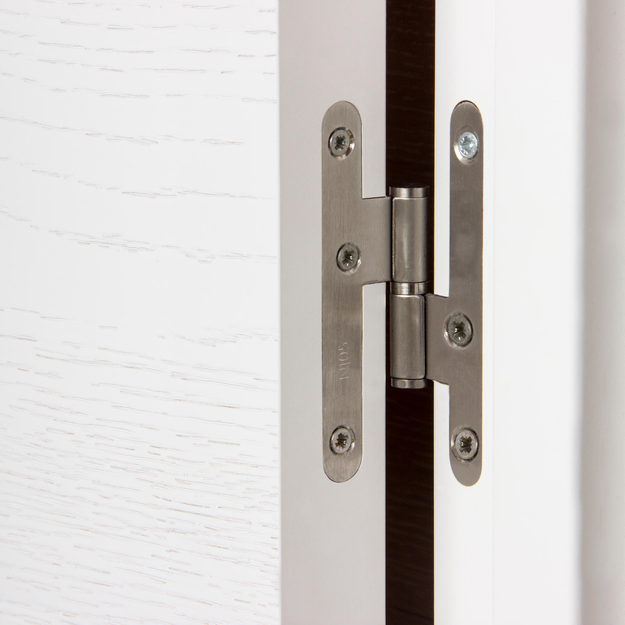 Puerta de interior abatible con cristal maciza lacada Premium Bari Veta blanco veteado apertura izquierda cerco de 9x2 anchura 82.5cm - 5