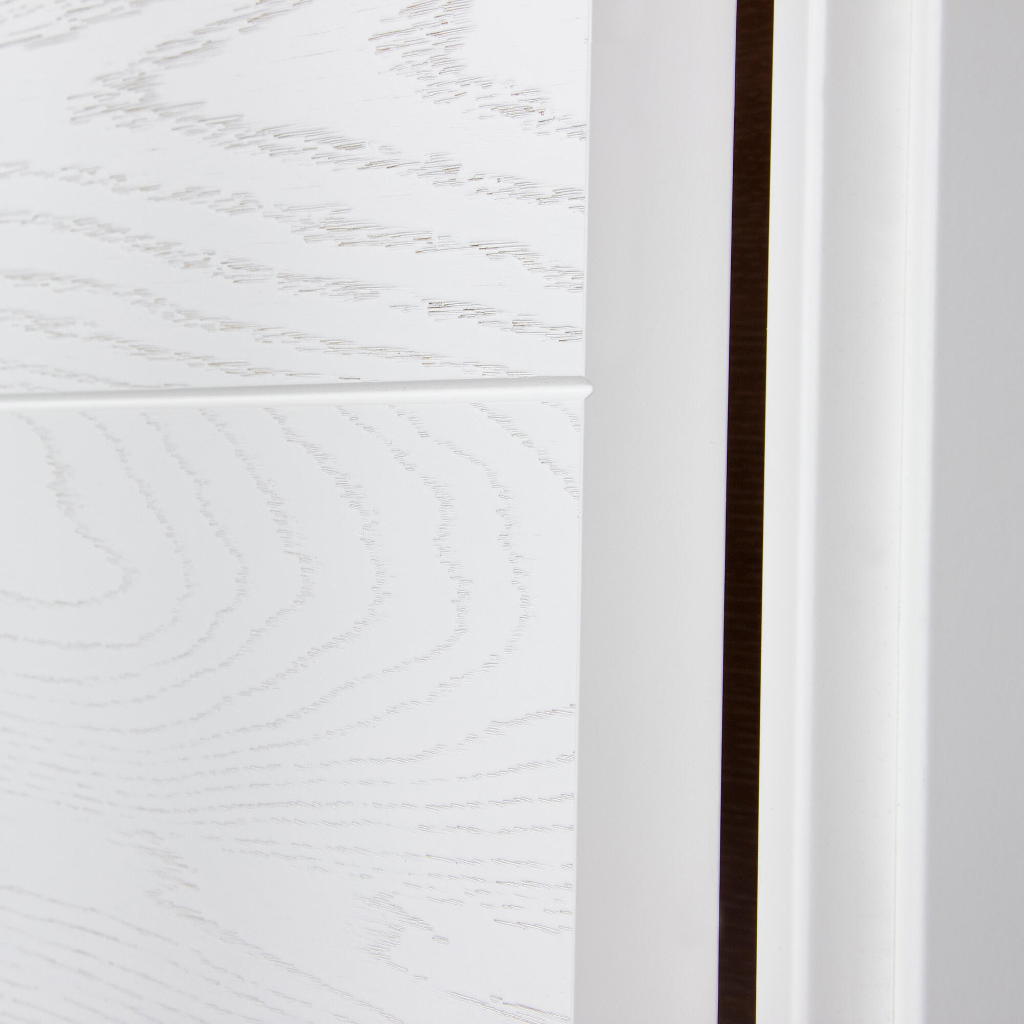 Puerta de interior abatible con cristal maciza lacada Premium Lucerna Veta blanco veteado apertura derecha cerco de 6x2 anchura 82.5cm - 10