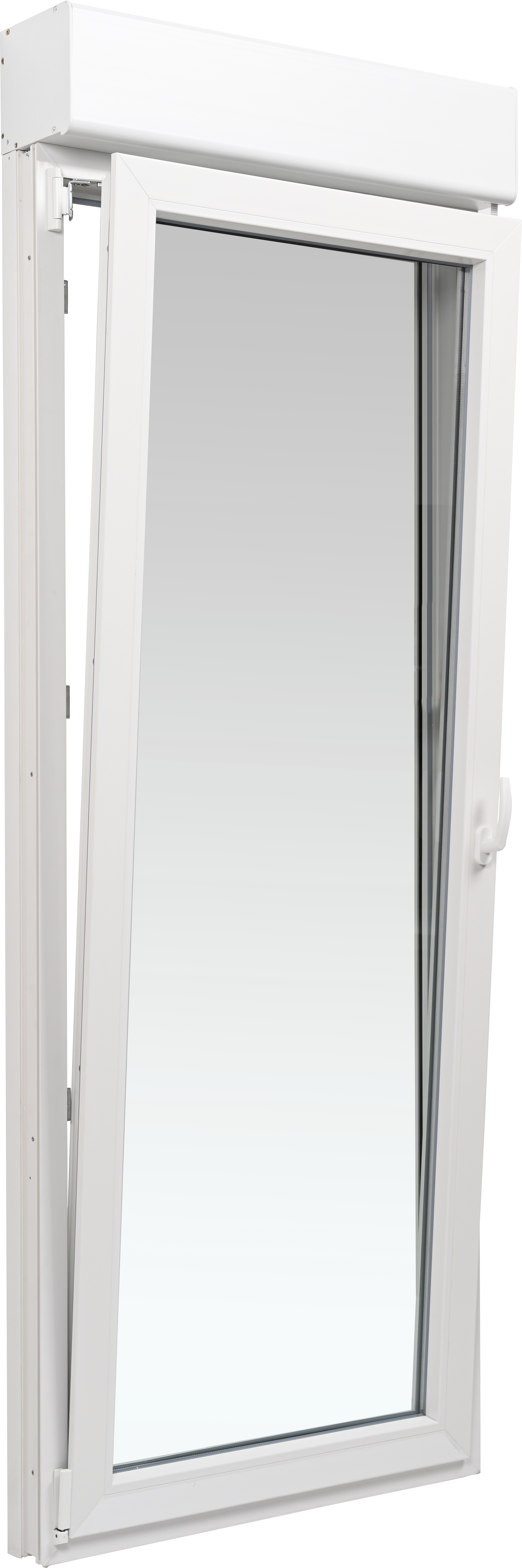 Balconera PVC ISOXA blanca oscilobatiente con persiana izquierda 85X229 cm - 3