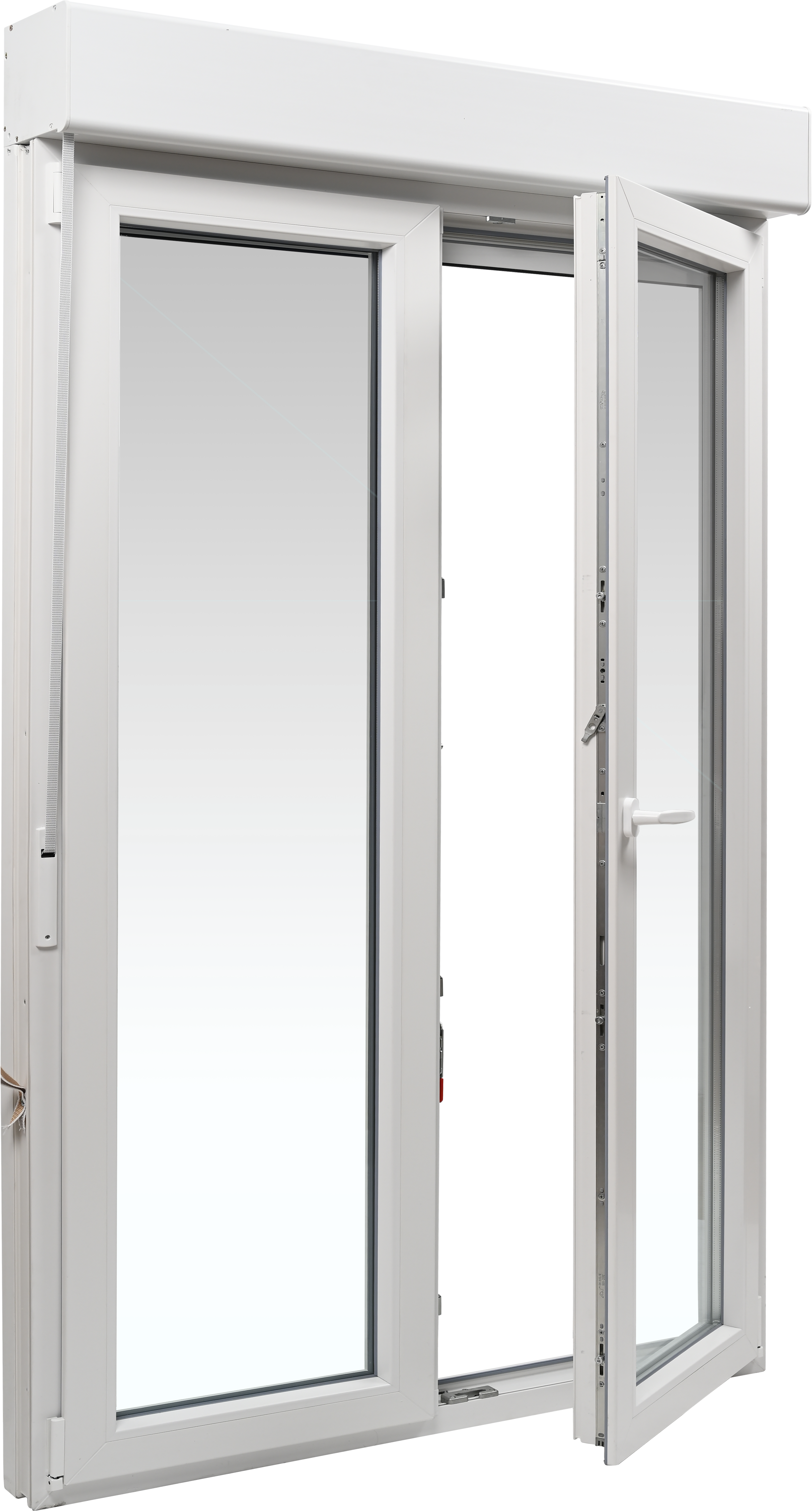 Porta janela com estore de PVC oscilobatente Isoxa 140X229 cm branco - 3