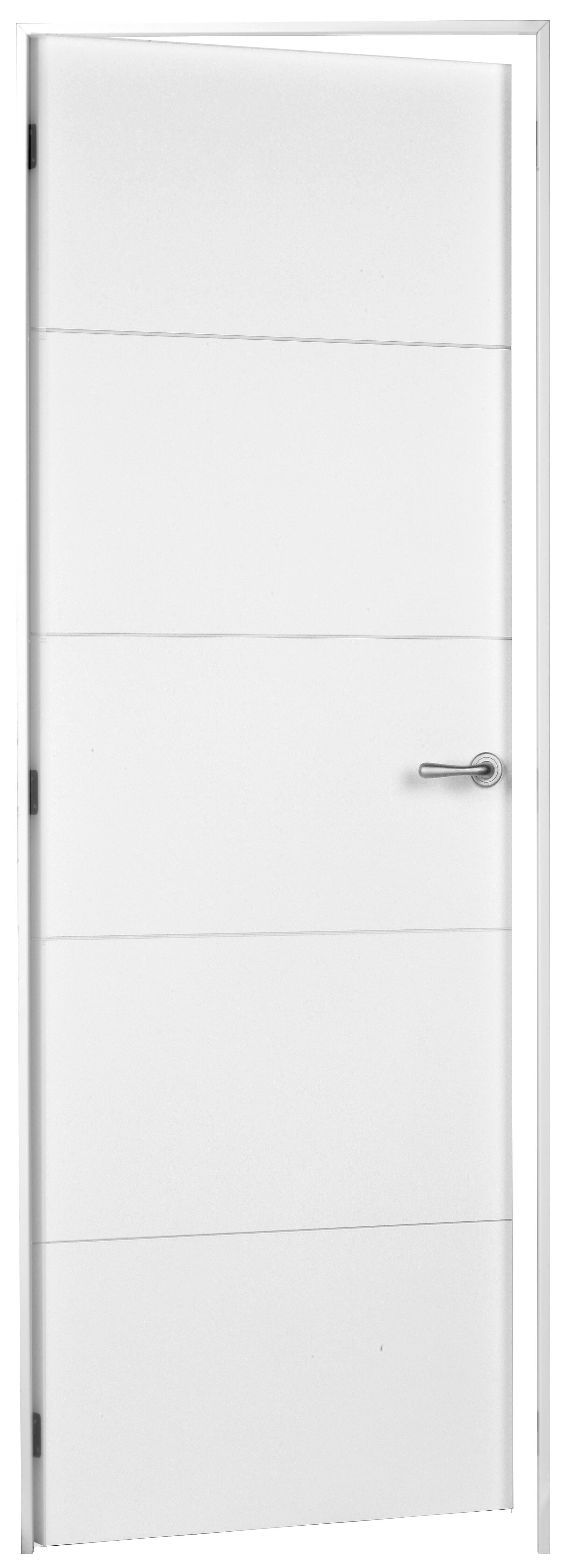 Puerta de interior abatible ciega maciza acabado lacado Line Lucerna Blanco apertura izquierda cerco de 7x3 anchura 62.5 cm - 6