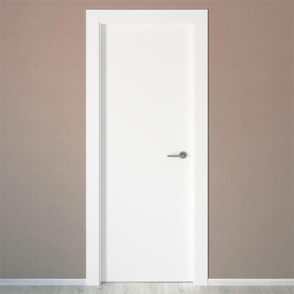 Puerta de interior abatible ciega maciza lacada Line Bari blanco apertura izquierda cerco de 7x3 anchura 82.5cm - 6