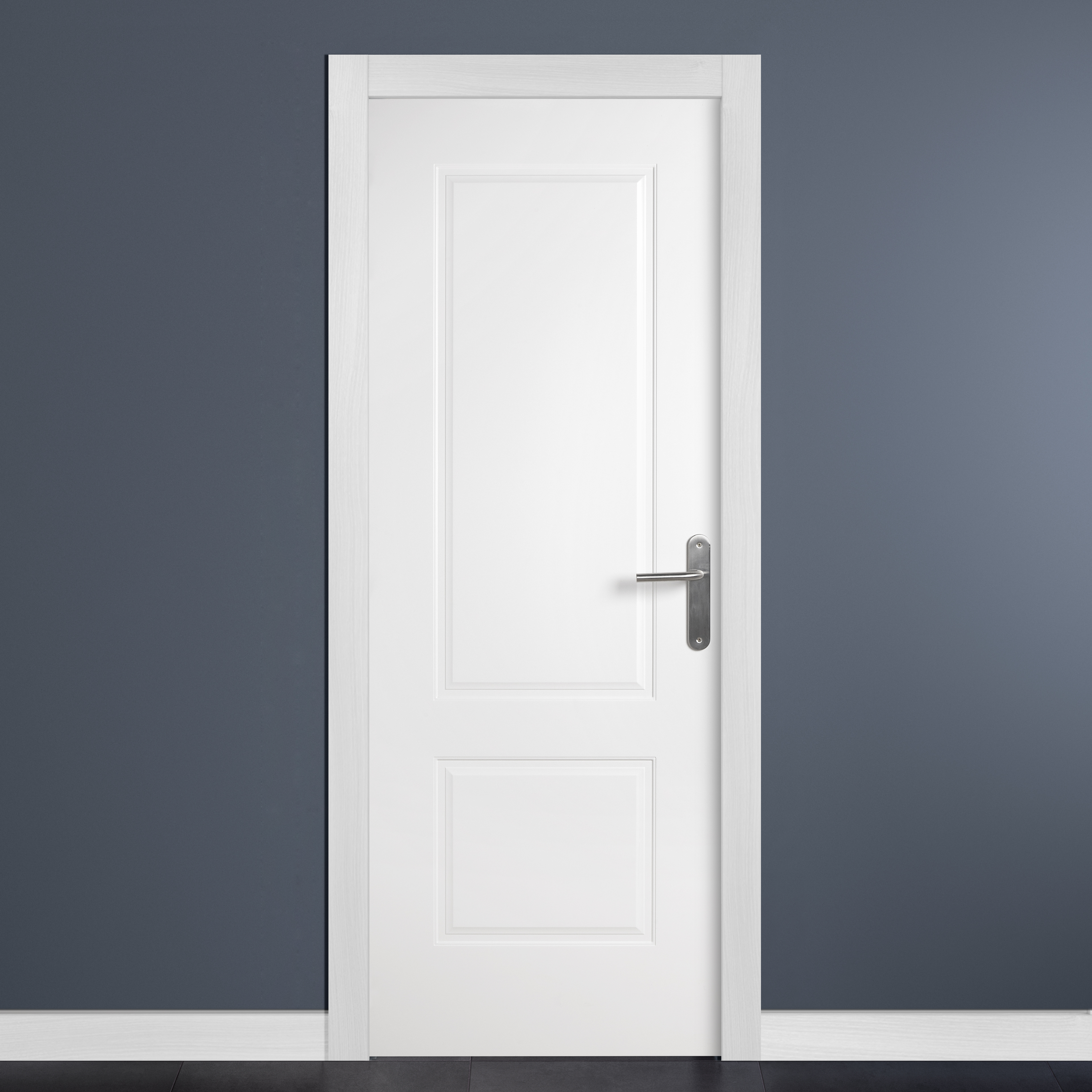 Puerta de interior abatible ciega maciza lacada Line Plus Marsella blanco apertura izquierda cerco de 7x3 anchura 72.5cm - 6
