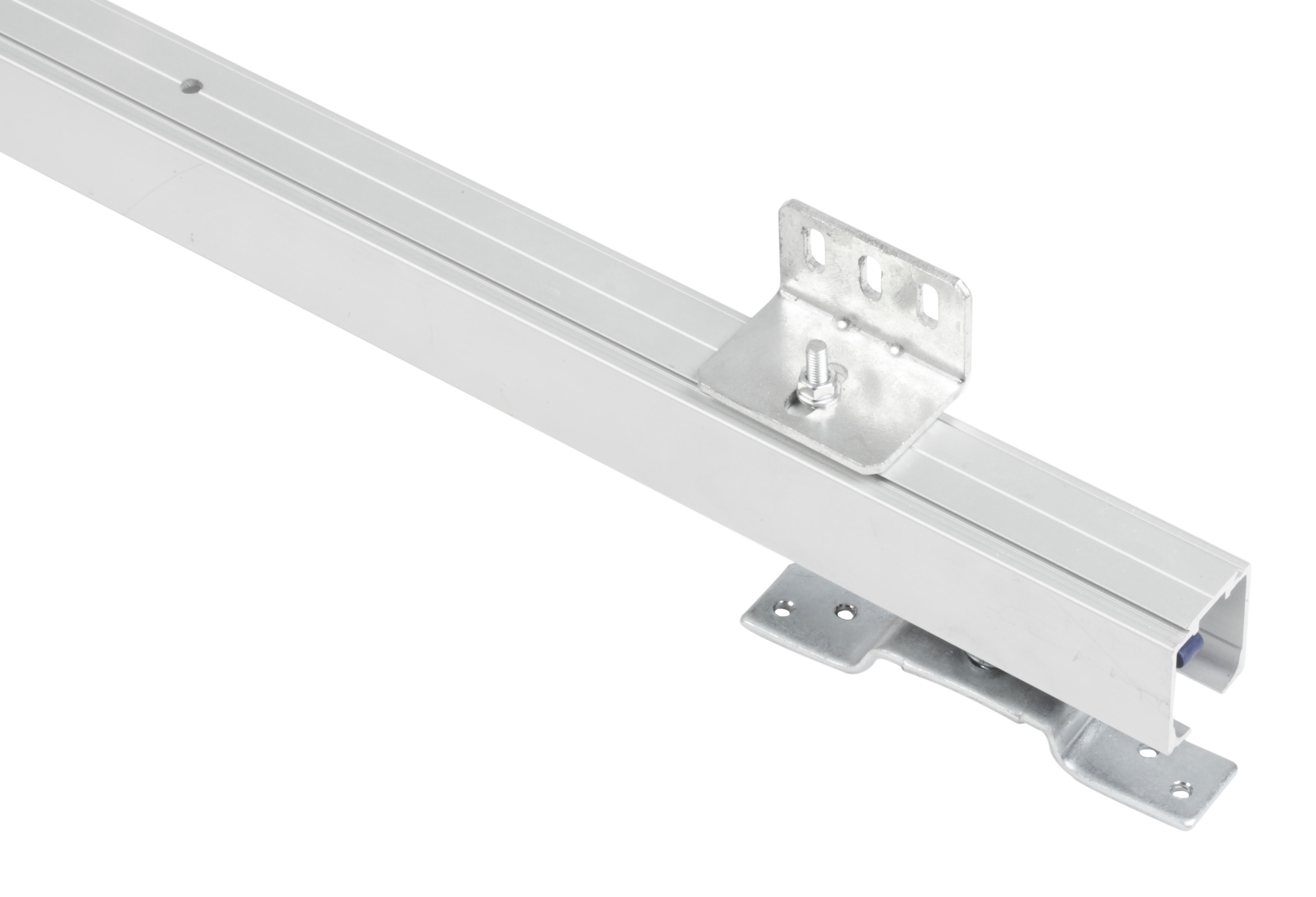 Guía puerta corredera aluminio gris recortable fijación pared 200cm - 3