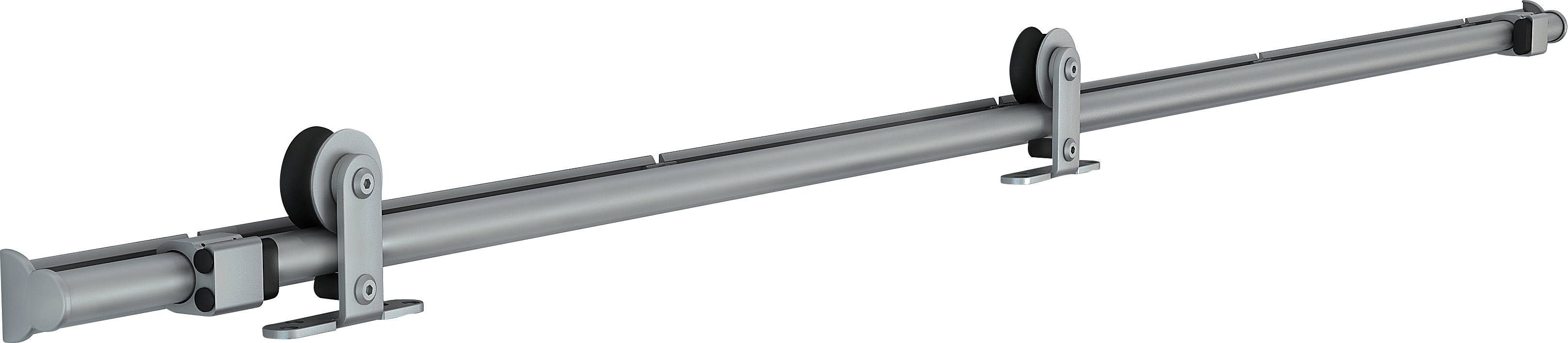 Porta scorrevole reversibile Barn Ebano in alluminio marrone, L 96 x H 215 cm, con binario Loft - 2