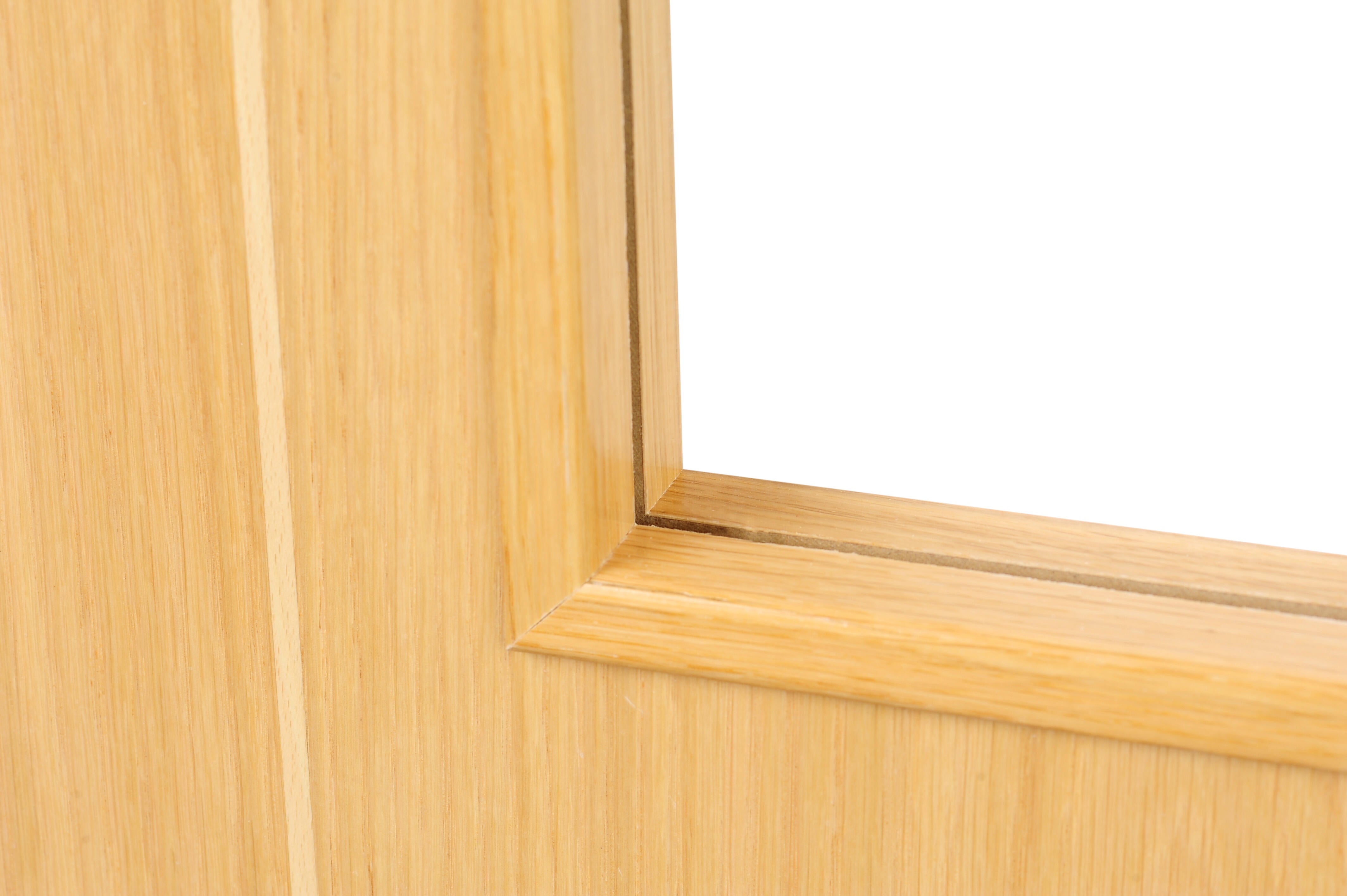 Puerta de interior abatible con fijo cristal maciza barnizada Line Plus Sidney roble apertura izquierda cerco de 6x2 anchura 115cm - 8