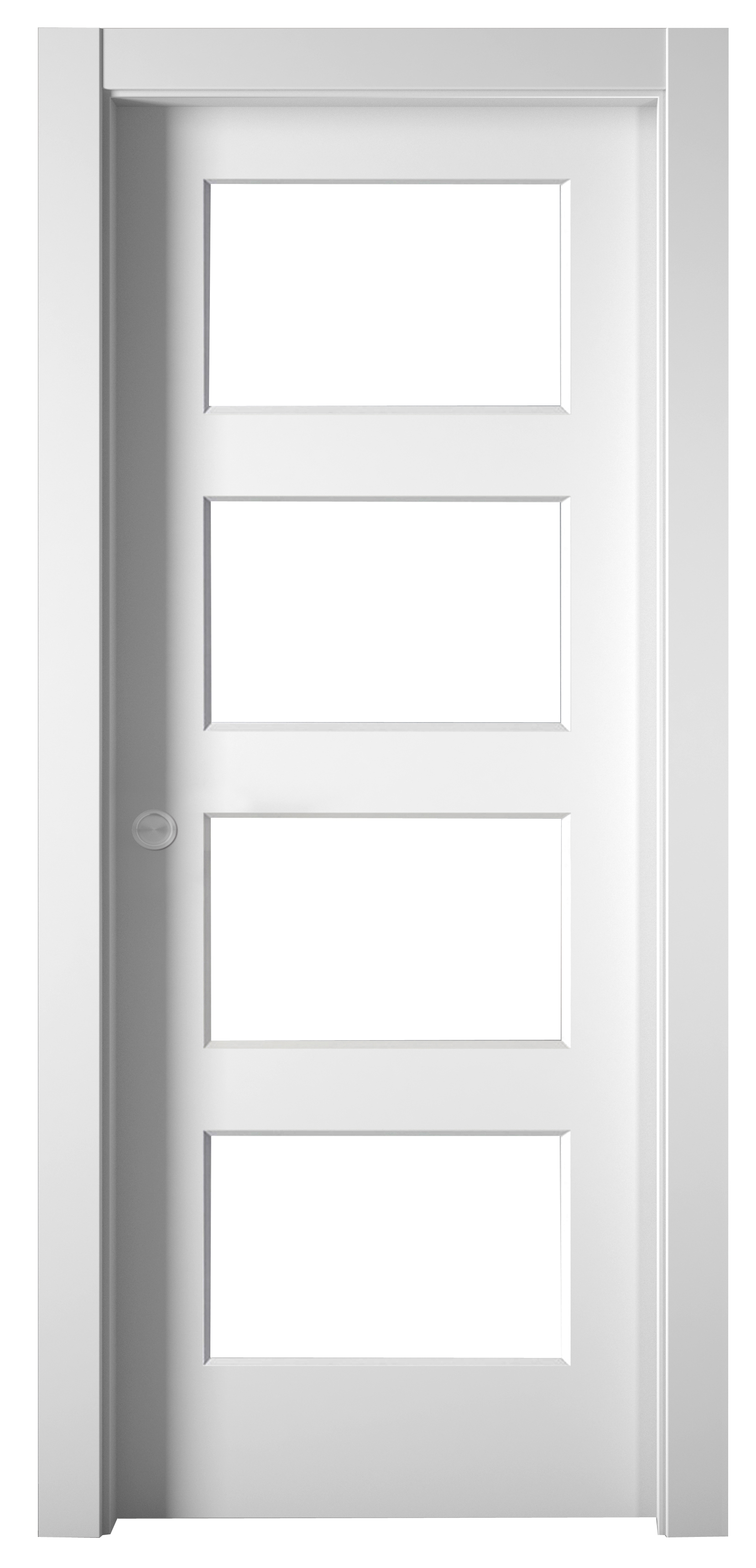 Puerta de interior corredera cristal bosco blanco premium 62.5 cm