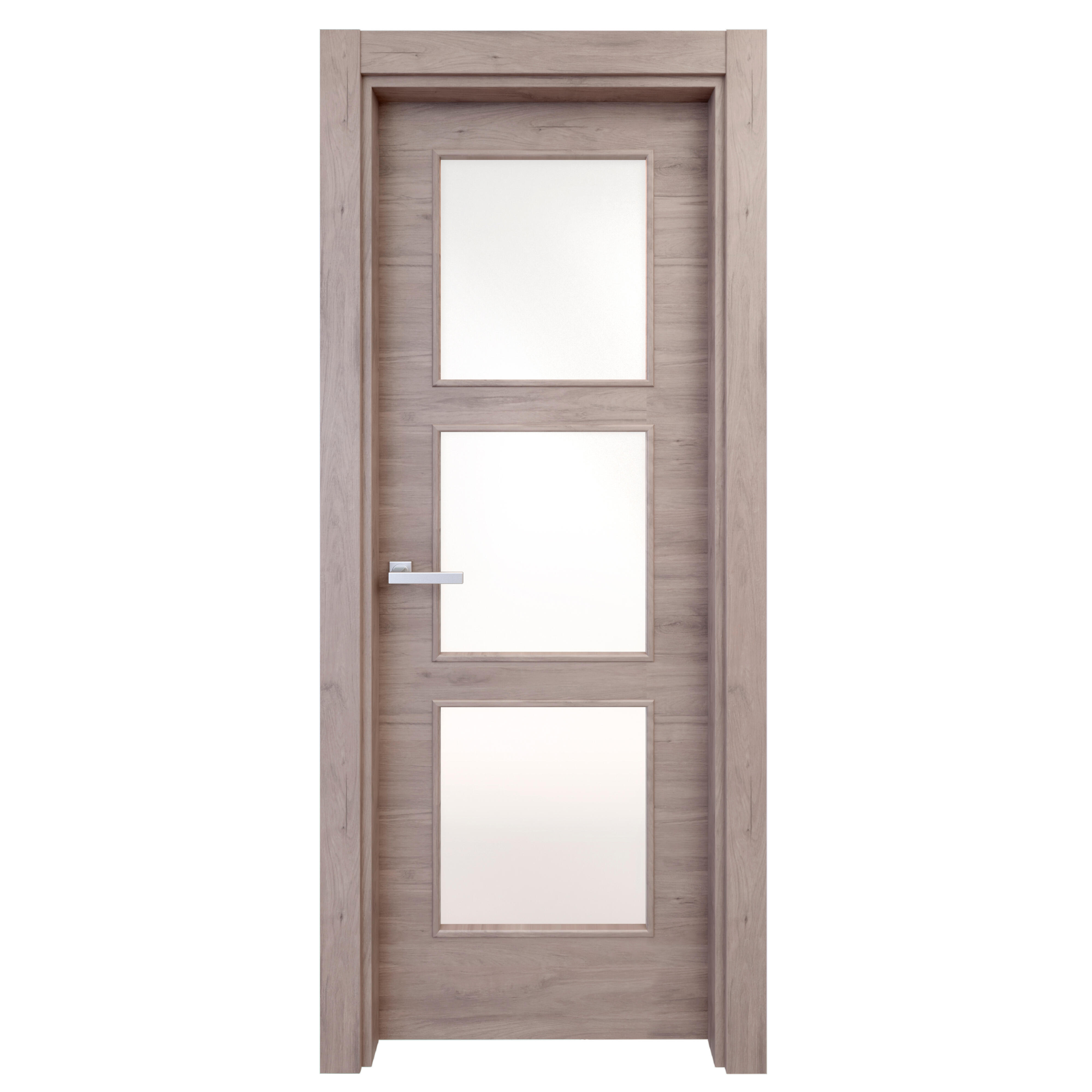 Puerta interior abatible oslo roble gris line apertura drcha cristal 9x 92.5cm
