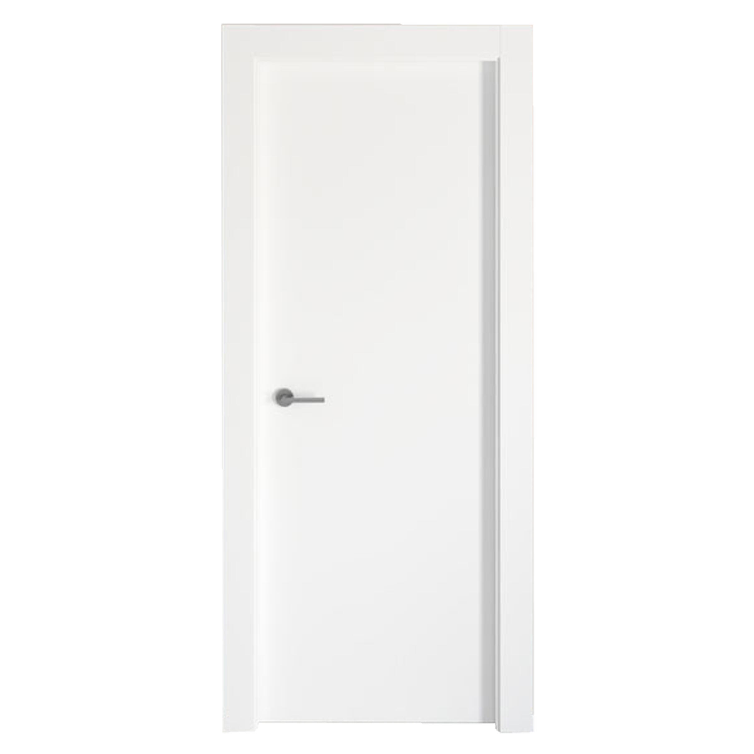 Puerta de interior abatible ciega estructura maciza acabado lacado serie line plus bari blanco apertura izquierda cerco de 70 x 30 anchura 62.5 cm