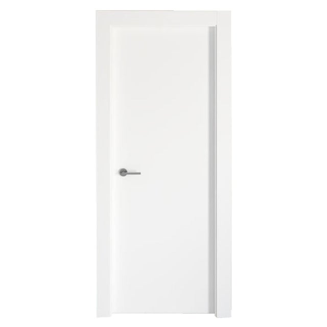 Puerta de interior abatible ciega maciza lacada Line Plus Bari blanco apertura izquierda cerco de 7x3 anchura 72.5cm