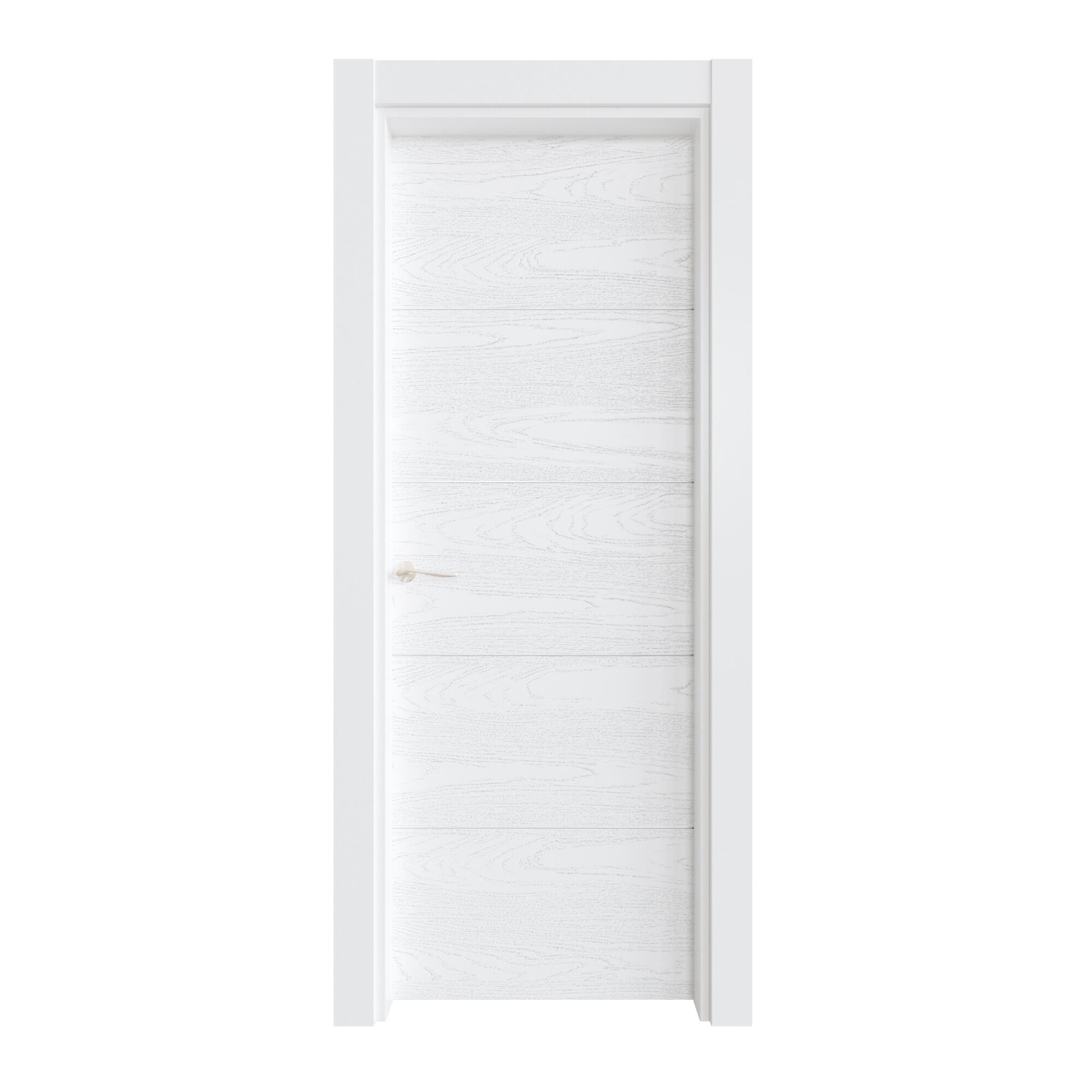 Puerta de interior abatible con cristal maciza lacada Premium Lucerna Veta blanco veteado apertura derecha cerco de 6x2 anchura 82.5cm - 4