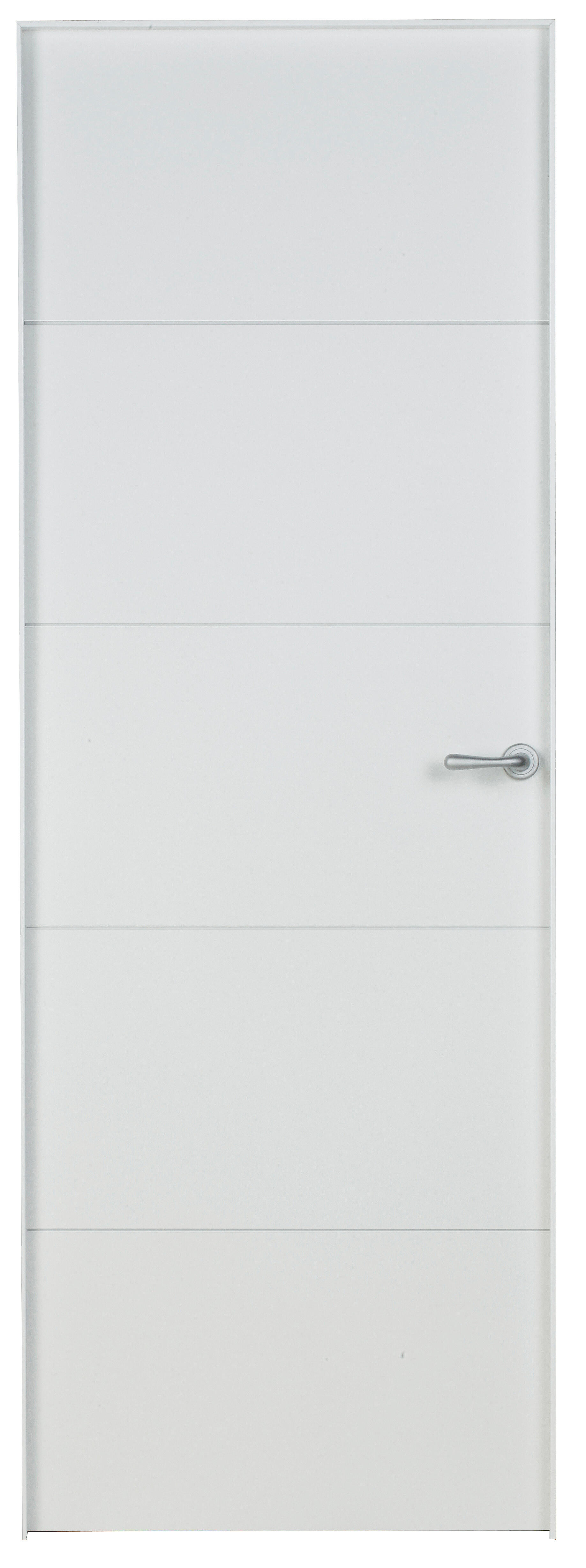 Puerta de interior abatible ciega maciza lacada Line Plus Lucerna blanco apertura izquierda cerco de 11x3 anchura 82.5cm - 4