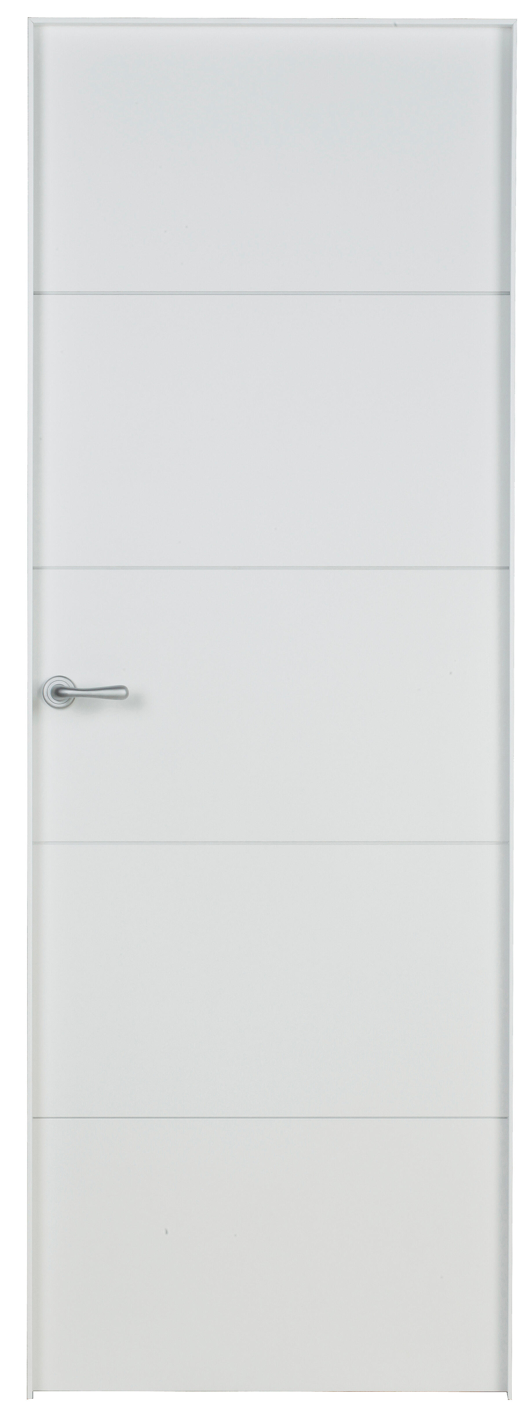 Puerta de interior abatible ciega maciza lacada Line Plus Lucerna blanco apertura derecha cerco de 11x3 anchura 92.5cm - 4