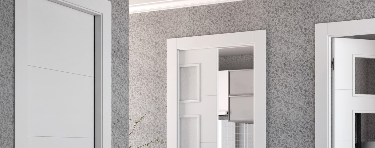  Puertas correderas de PVC para puerta plegable de vinilo para  sala de cocina (32 ''* 80 '', blanco -03) : Herramientas y Mejoras del Hogar