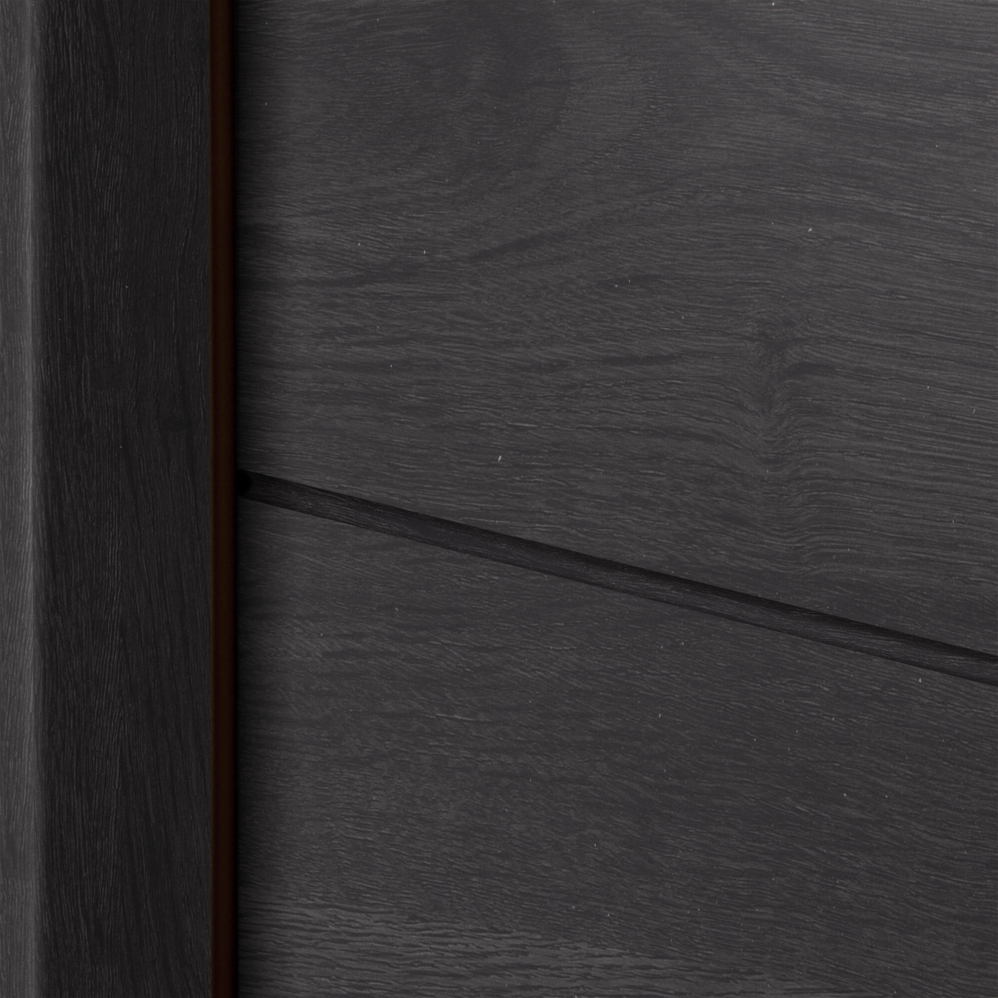 Puerta de interior abatible ciega maciza melamina Line Berna Azabache negro apertura derecha cerco de 9x2 anchura 62.5cm - 4