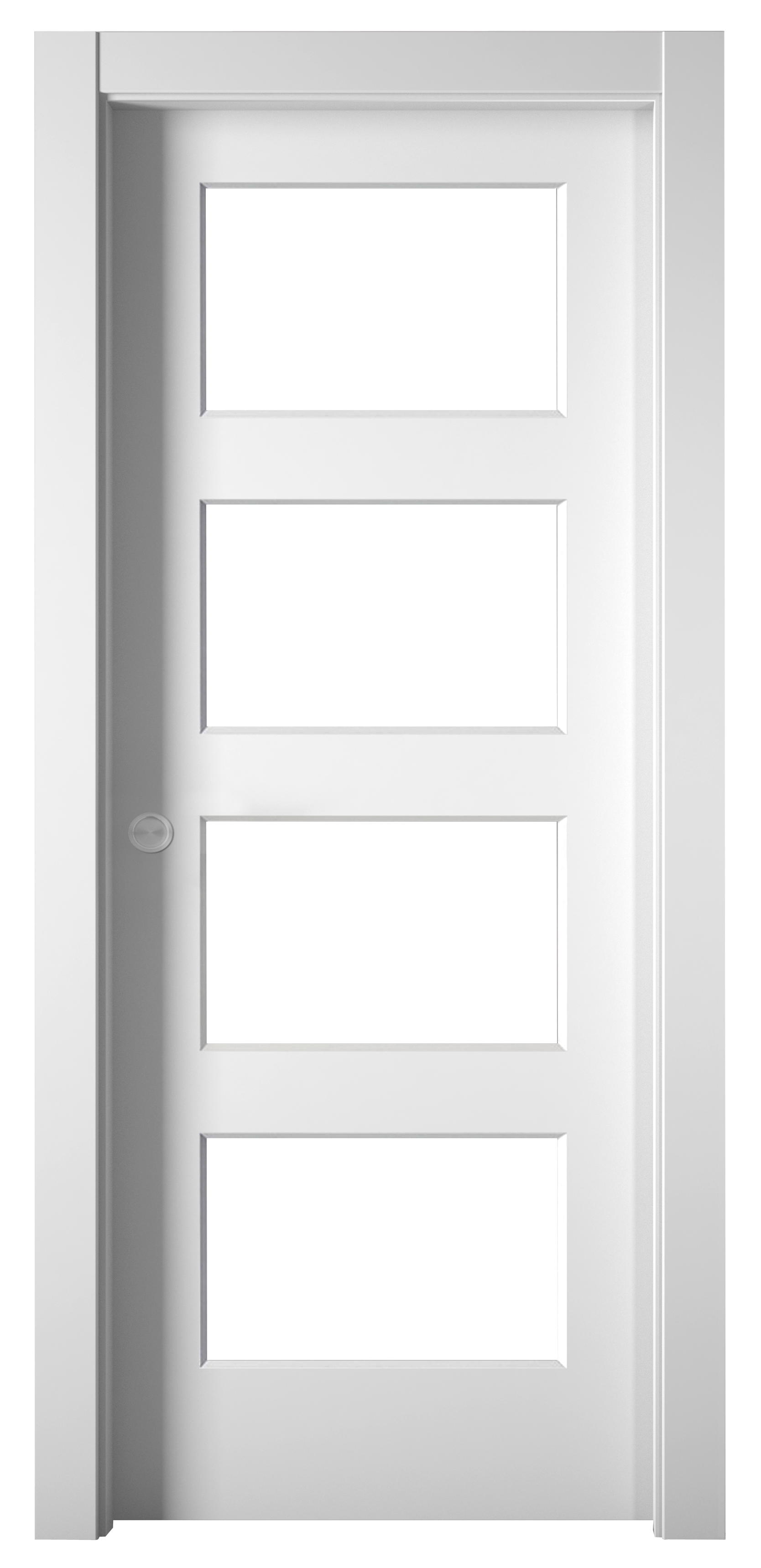 Puerta de interior corredera cristal bosco blanco premium 82.5 cm