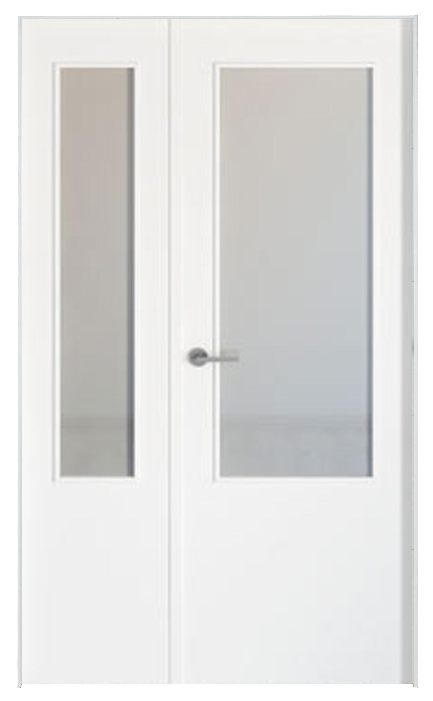 Puerta interior abatible bari blanco line apertura derecha con cristal 11x 125cm