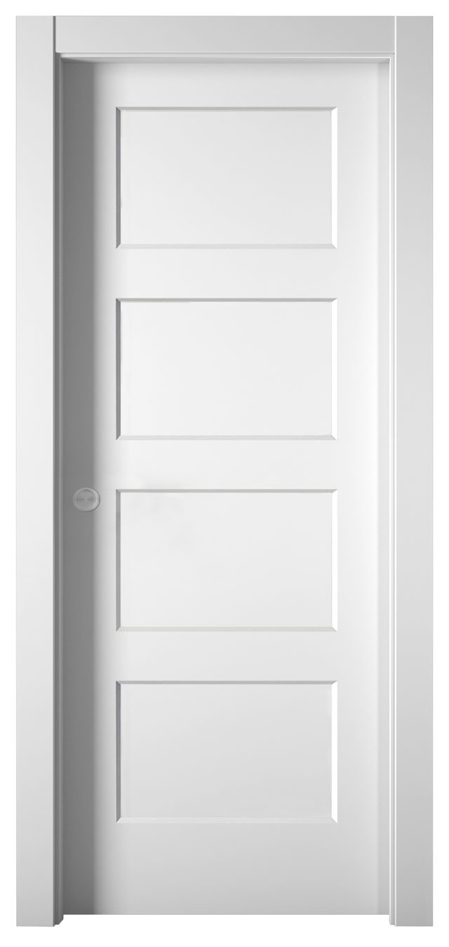 Puerta de interior corredera ciega maciza lacada Line Plus Bosco blanco anchura 62,5cm