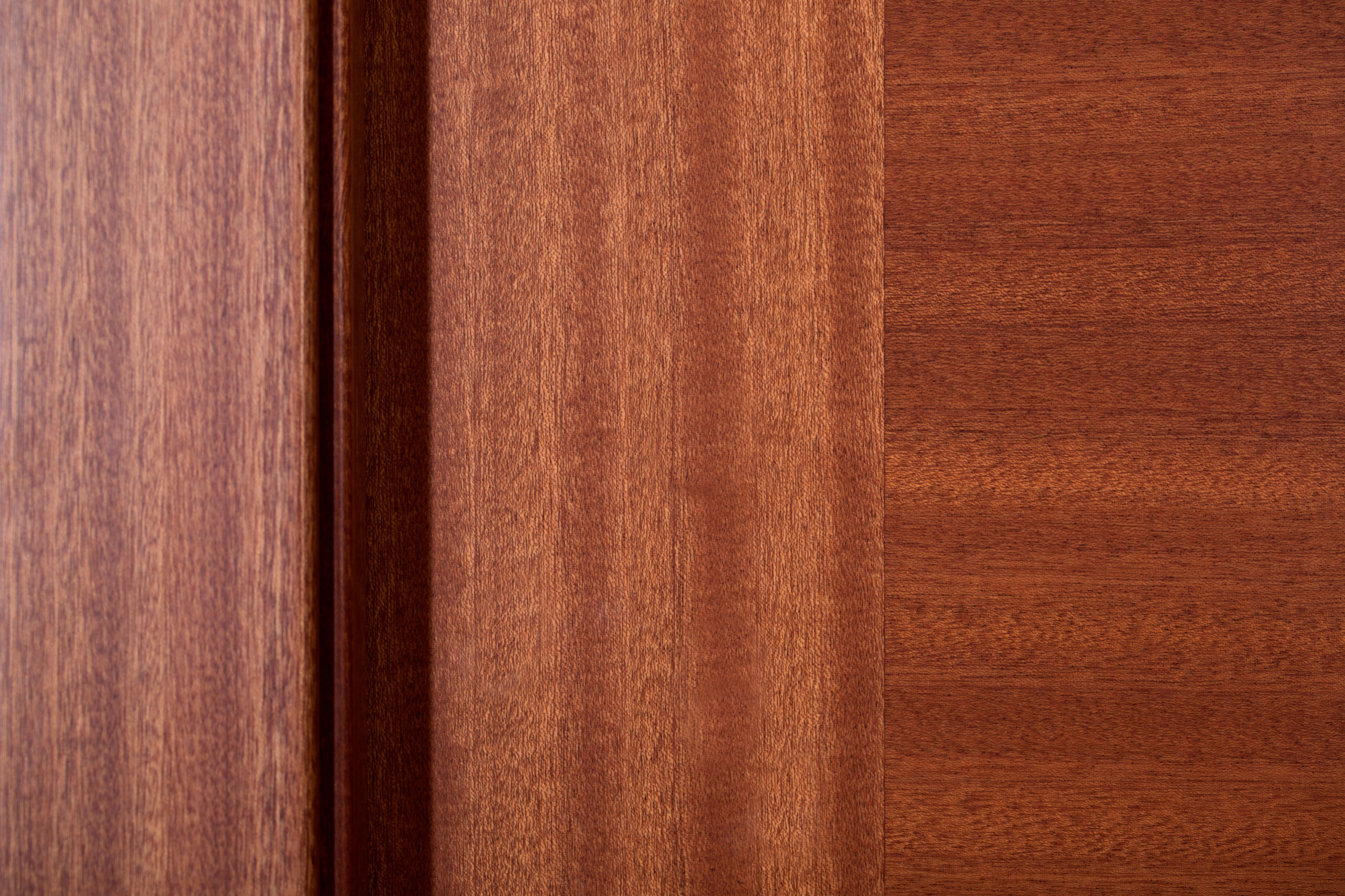 Puerta de interior corredera ciega maciza barnizada Line Plus Niza sapelly con uñero anchura 82,5cm - 7