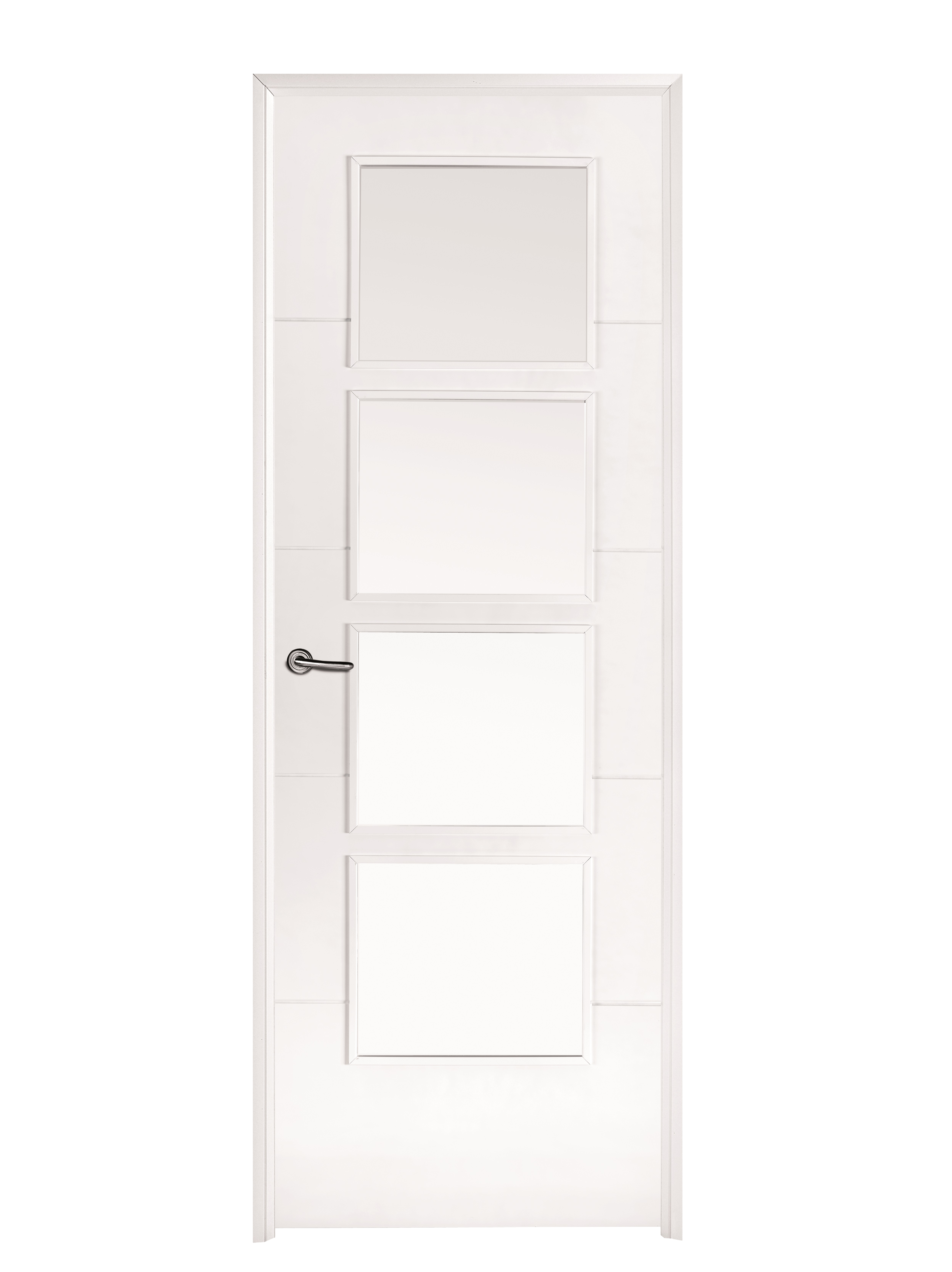 Puerta interior abatible lucerna blanco line plus apertura izda cristal 7x2 92.5