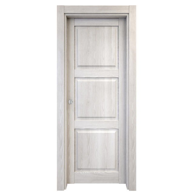 Puerta de interior corredera ciega maciza melamina Line Plus Moscú blanco anchura 82,5cm