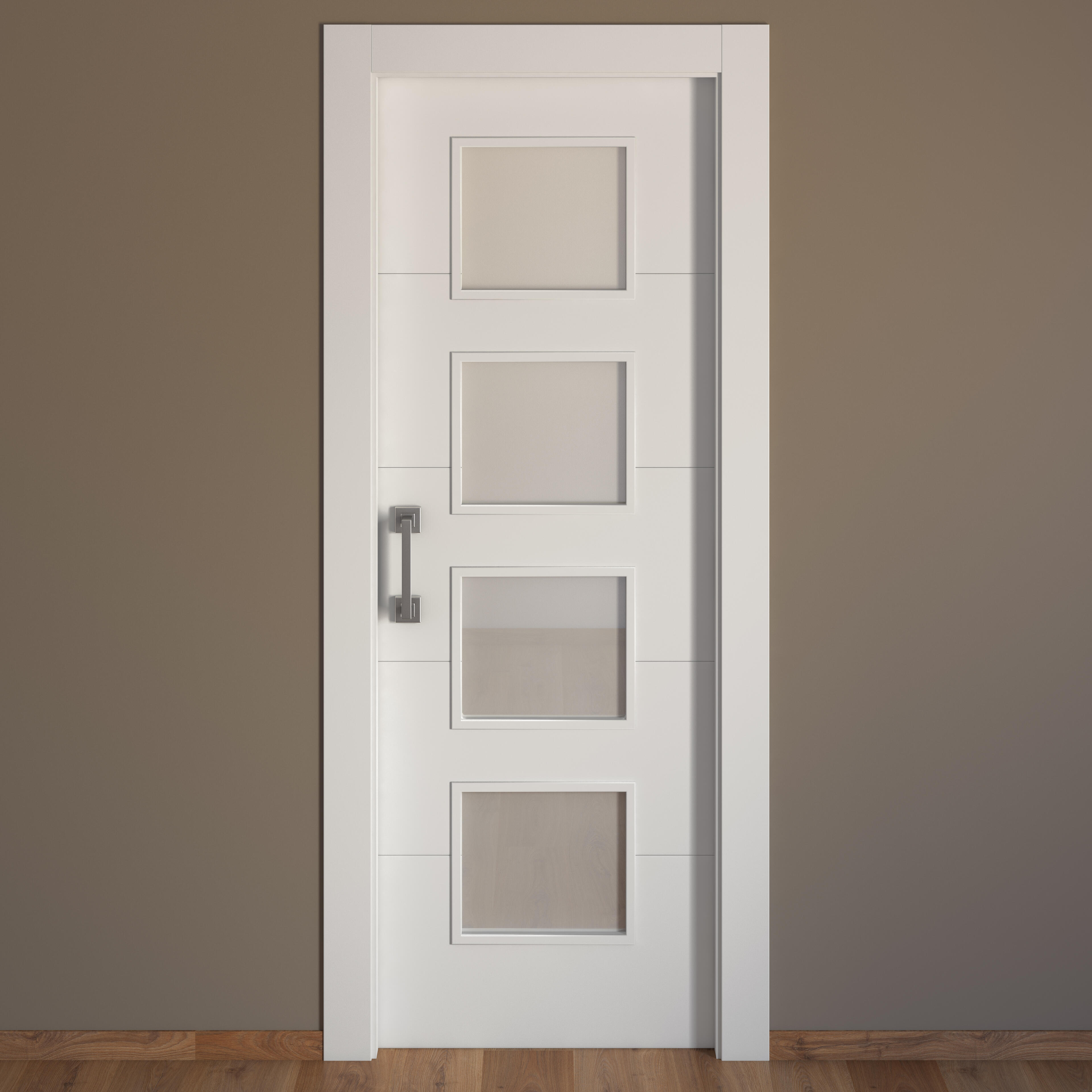 Puerta de interior corredera con cristal maciza lacada Line Lucerna blanco anchura 82,5cm - 6