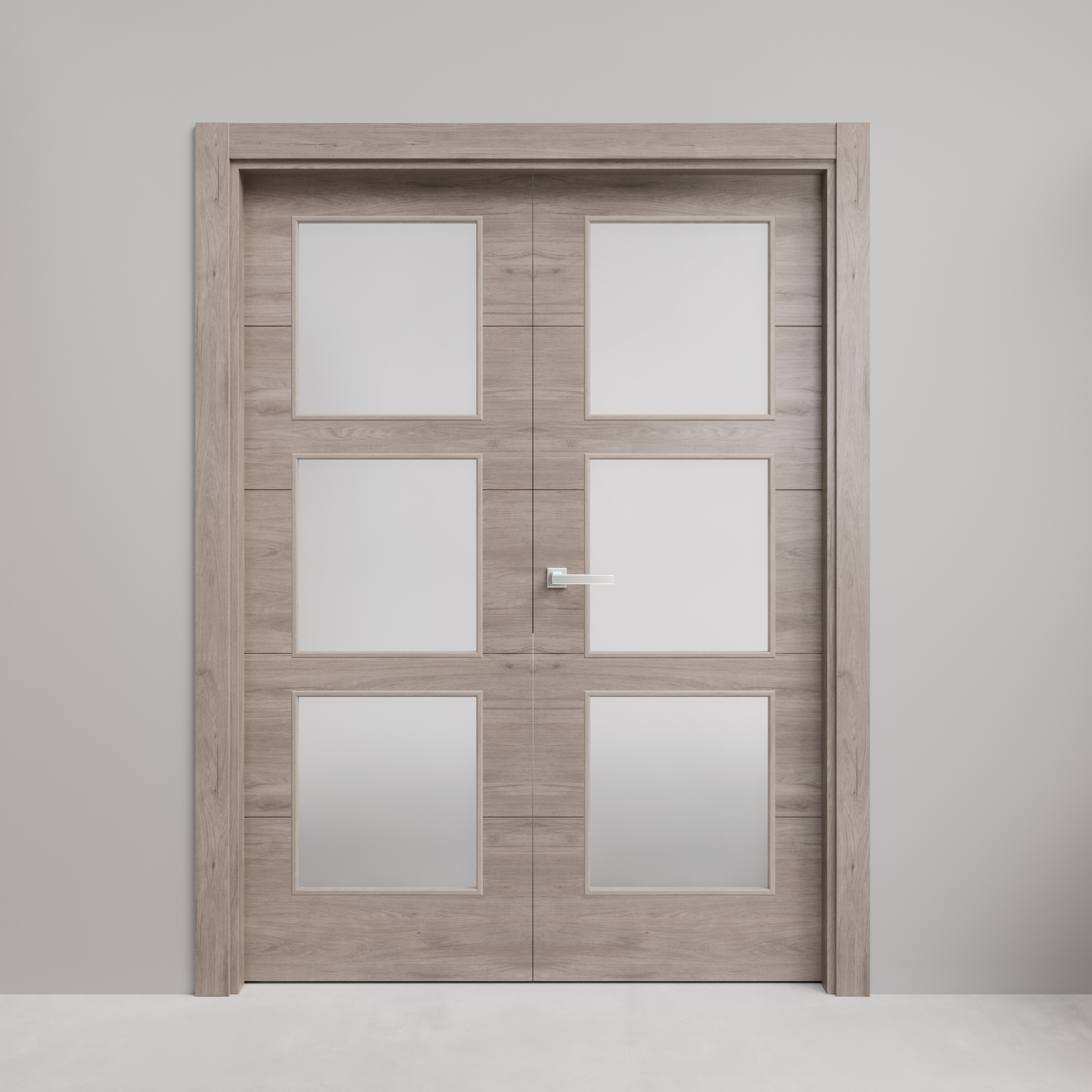 Puerta interior abatible berna roble gris line apertura derecha 6x2 145cm