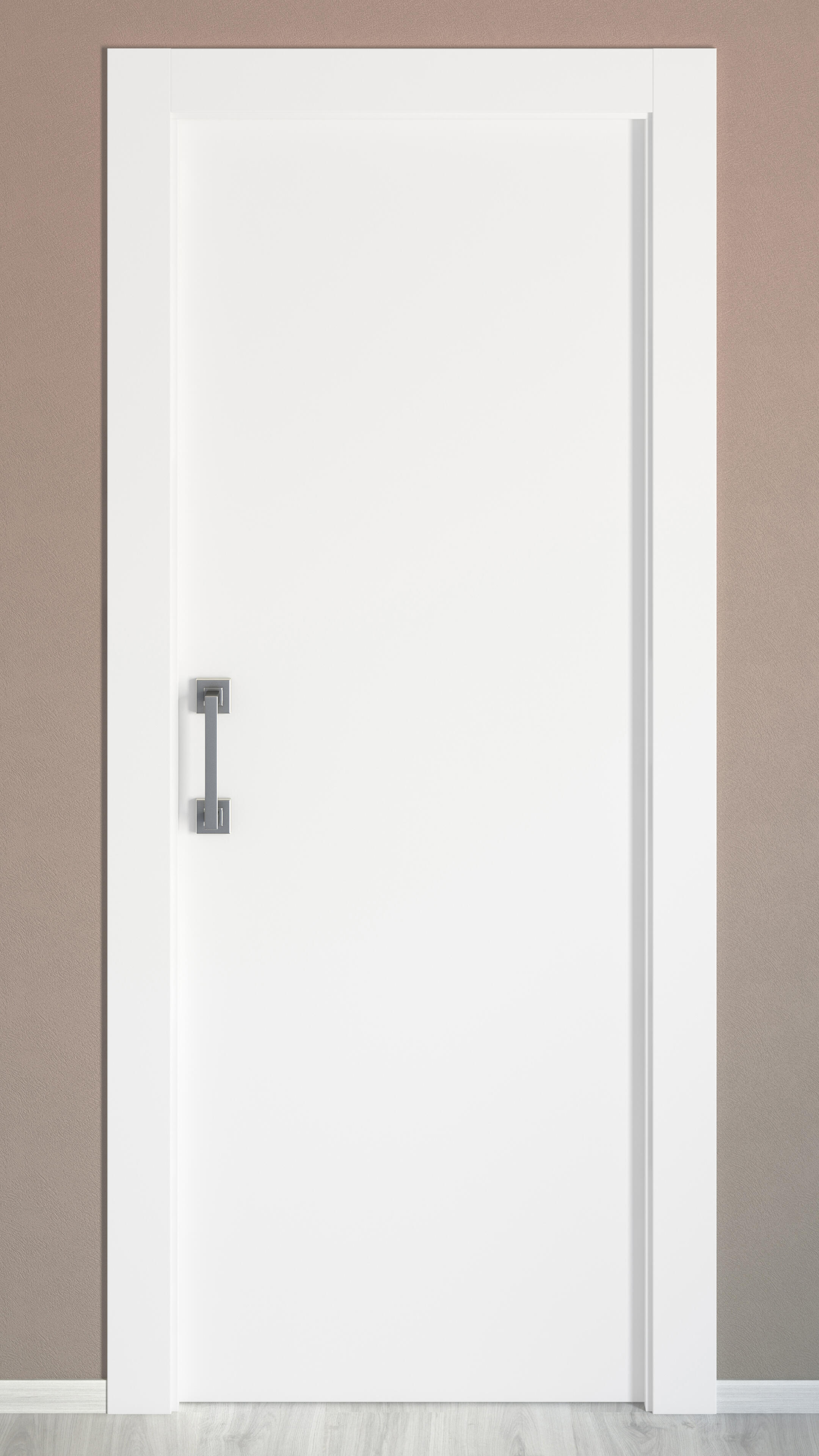 Puerta de interior corredera ciega maciza lacada Line Bari blanco anchura 62,5cm - 4