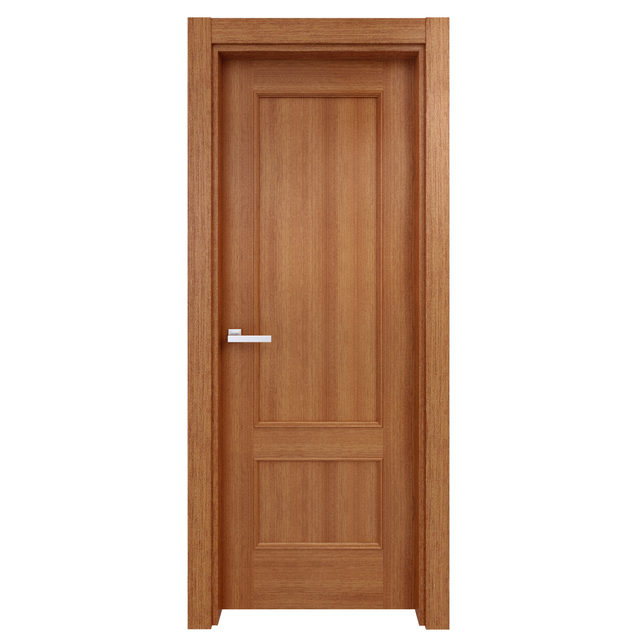 Puerta de interior abatible ciega maciza barnizada Line Plus Atenas sapelly apertura izquierda cerco de 7x3 anchura 72.5cm