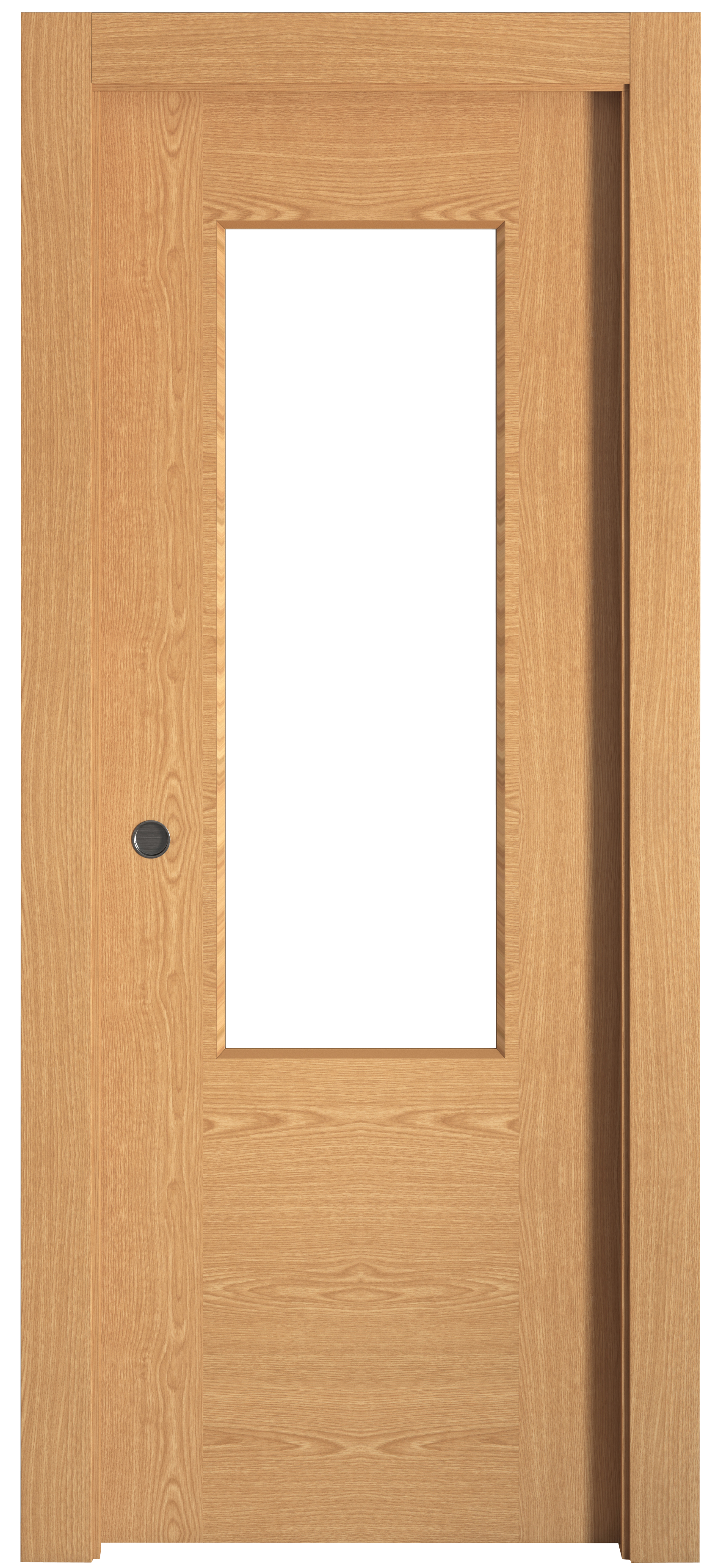 Puerta de interior corredera cristal canarias roble basic uñero 72.5 cm