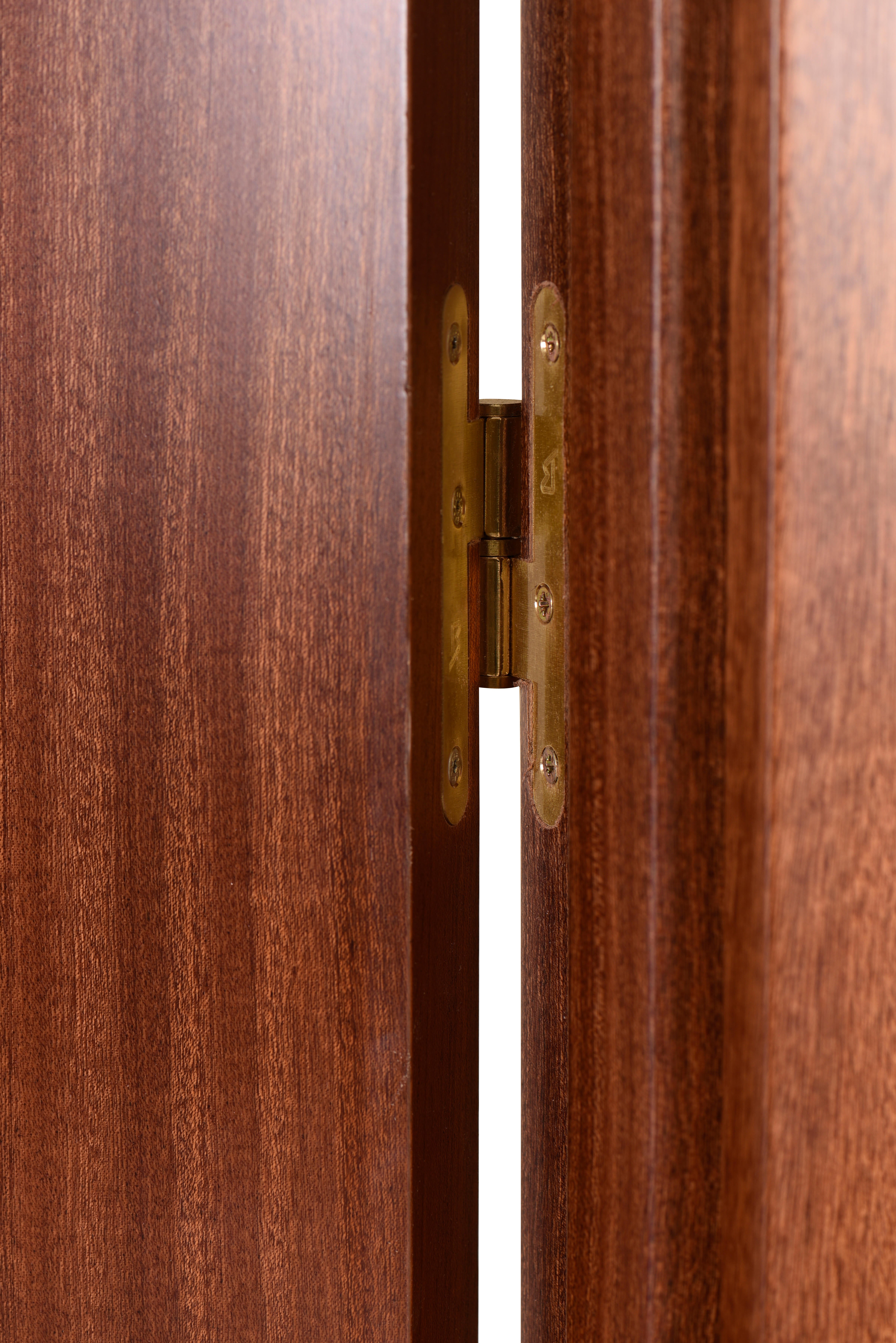 Puerta de interior abatible vidriera con cristal incluido maciza acabado barnizado Line Plus Atenas Sapelly apertura derecha cerco de 7x3 anchura 72.5 cm - 9