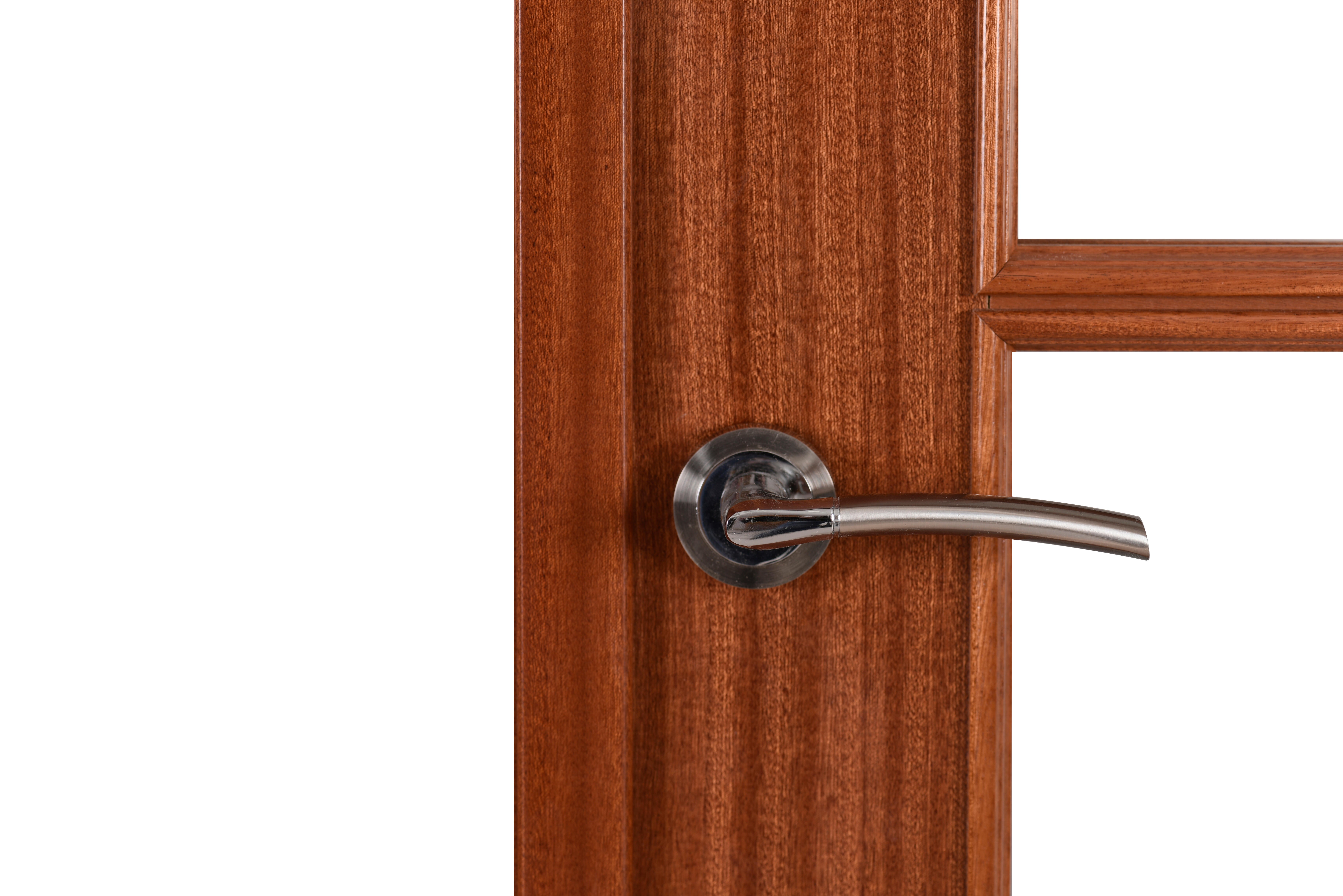 Puerta de interior abatible doble con cristal maciza barnizada Line Plus Atenas sapelly apertura derecha cerco de 7x3 anchura 125cm - 9