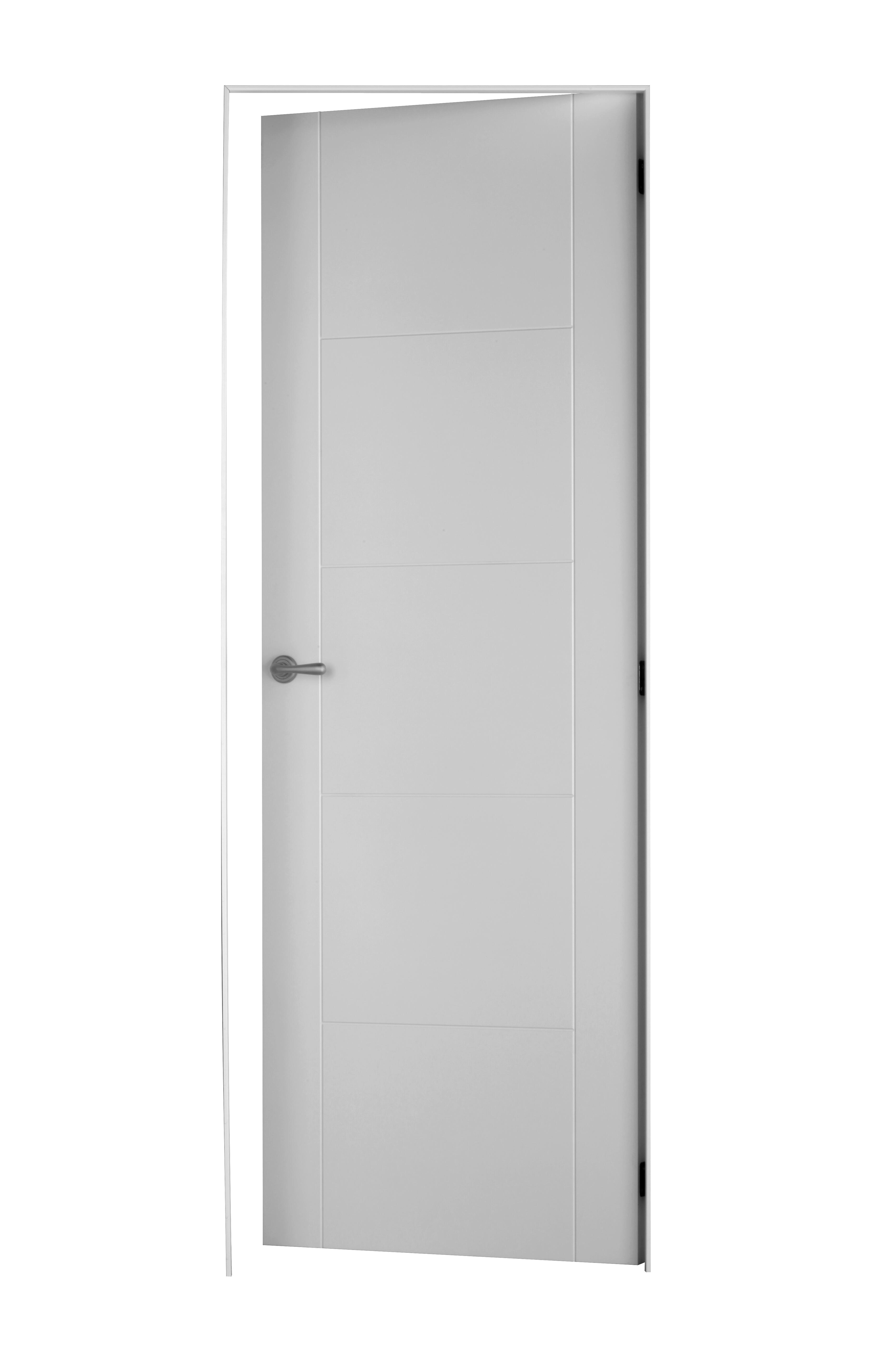 Puerta de interior abatible ciega maciza lacada Line Plus Noruega blanco apertura derecha cerco de 7x3 anchura 72.5cm - 6