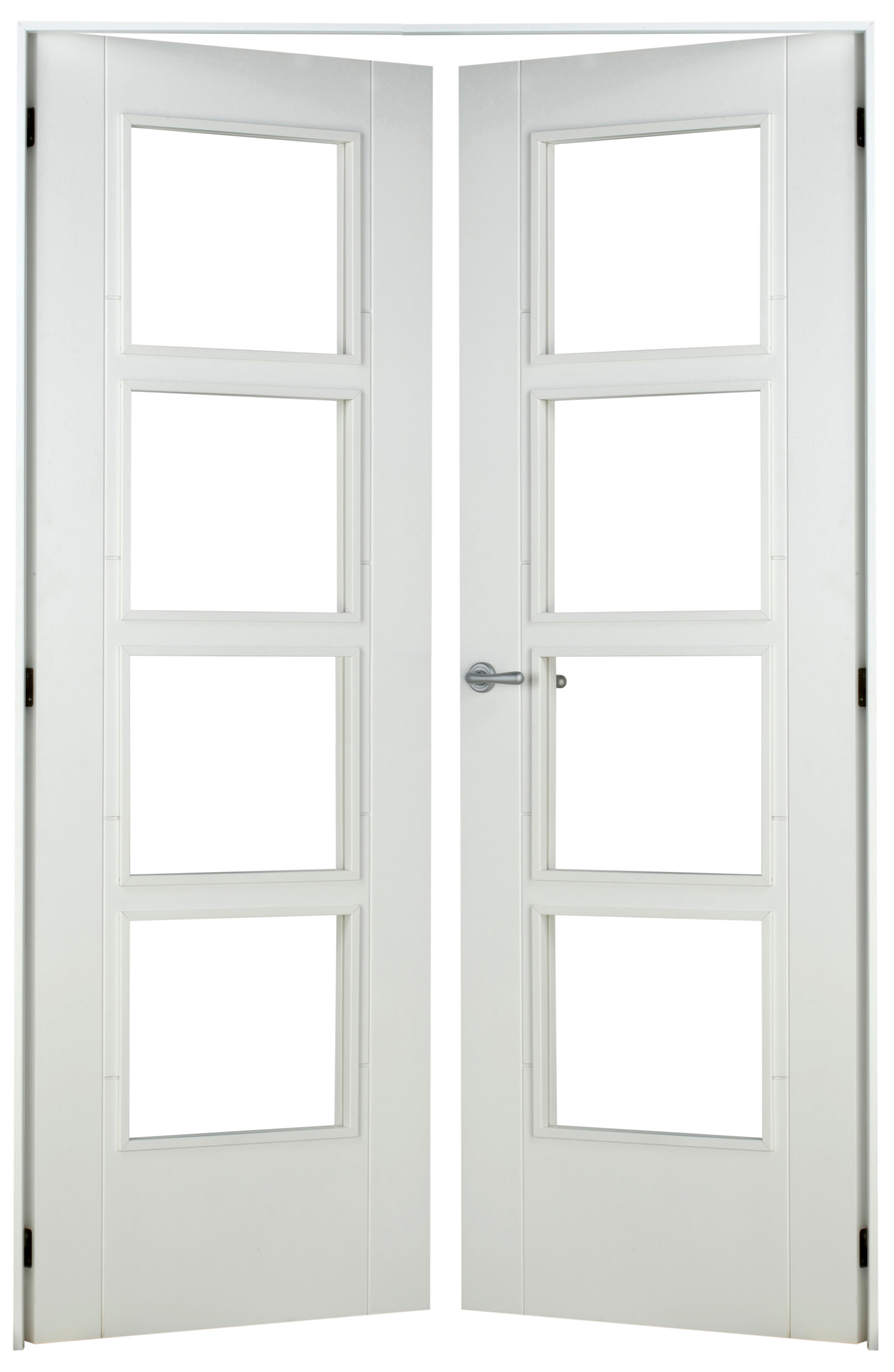 Puerta de interior abatible doble vidriera con cristal incluido maciza acabado lacado Line Plus Noruega Blanco apertura derecha cerco de 7x3 anchura 145 cm - 4