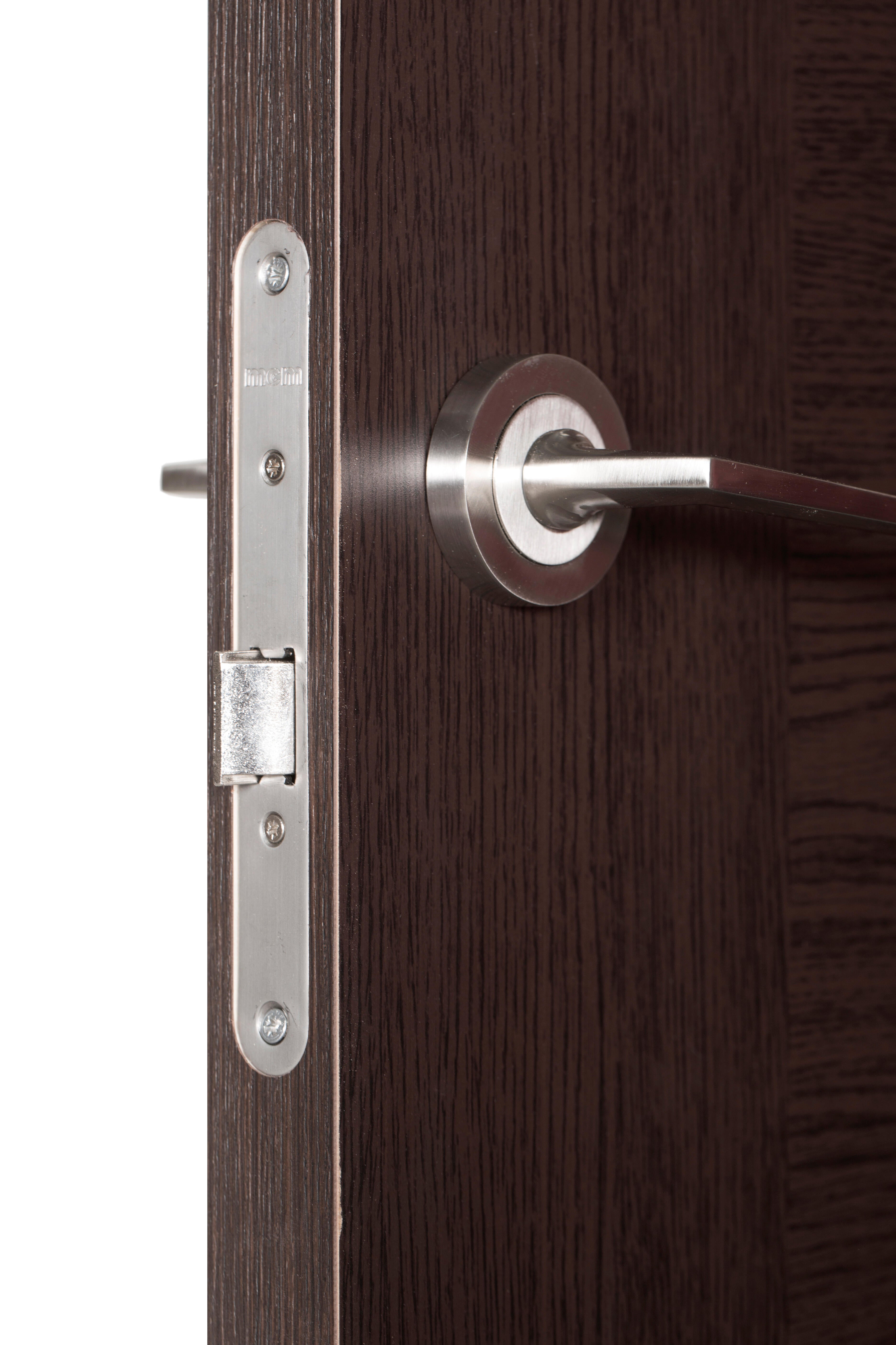 Puerta de interior abatible ciega hueca impresa Basic Canarias Wengué apertura derecha cerco de 7x3 anchura 62.5cm - 8