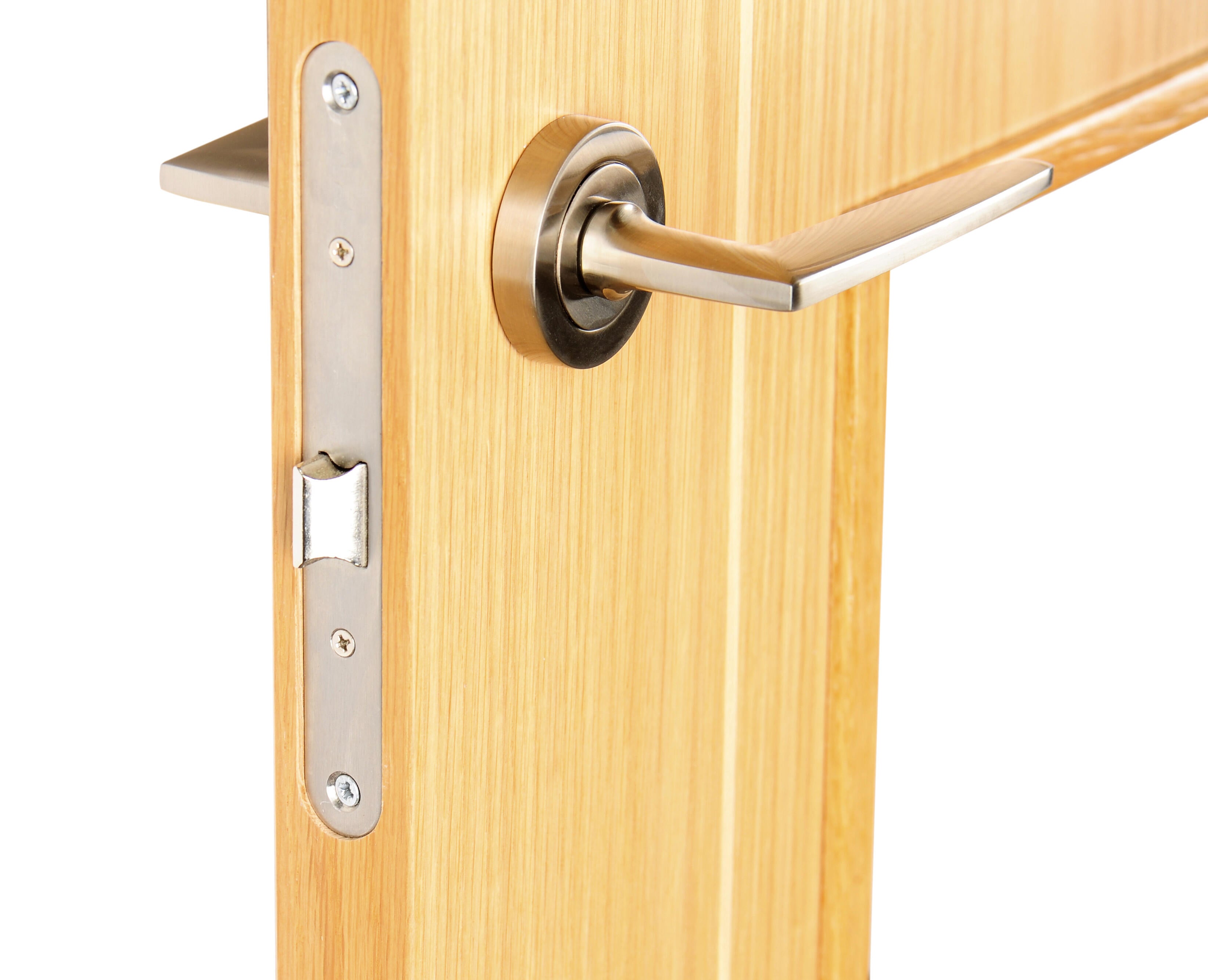 Puerta de interior abatible con fijo cristal maciza barnizada Line Plus Sidney roble apertura izquierda cerco de 6x2 anchura 115cm - 7