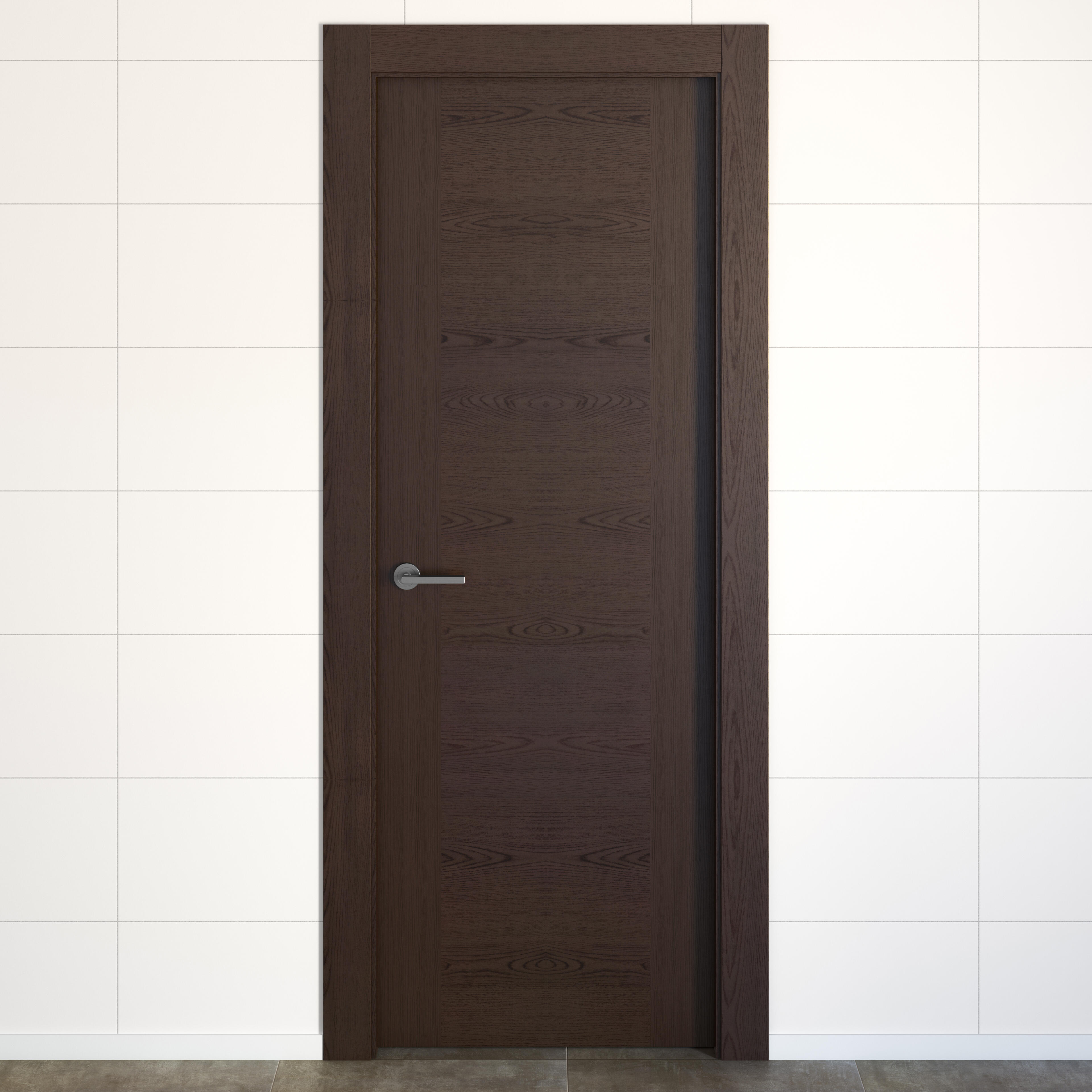 Puerta de interior abatible ciega hueca impresa Basic Canarias Wengué apertura derecha cerco de 7x3 anchura 62.5cm - 5