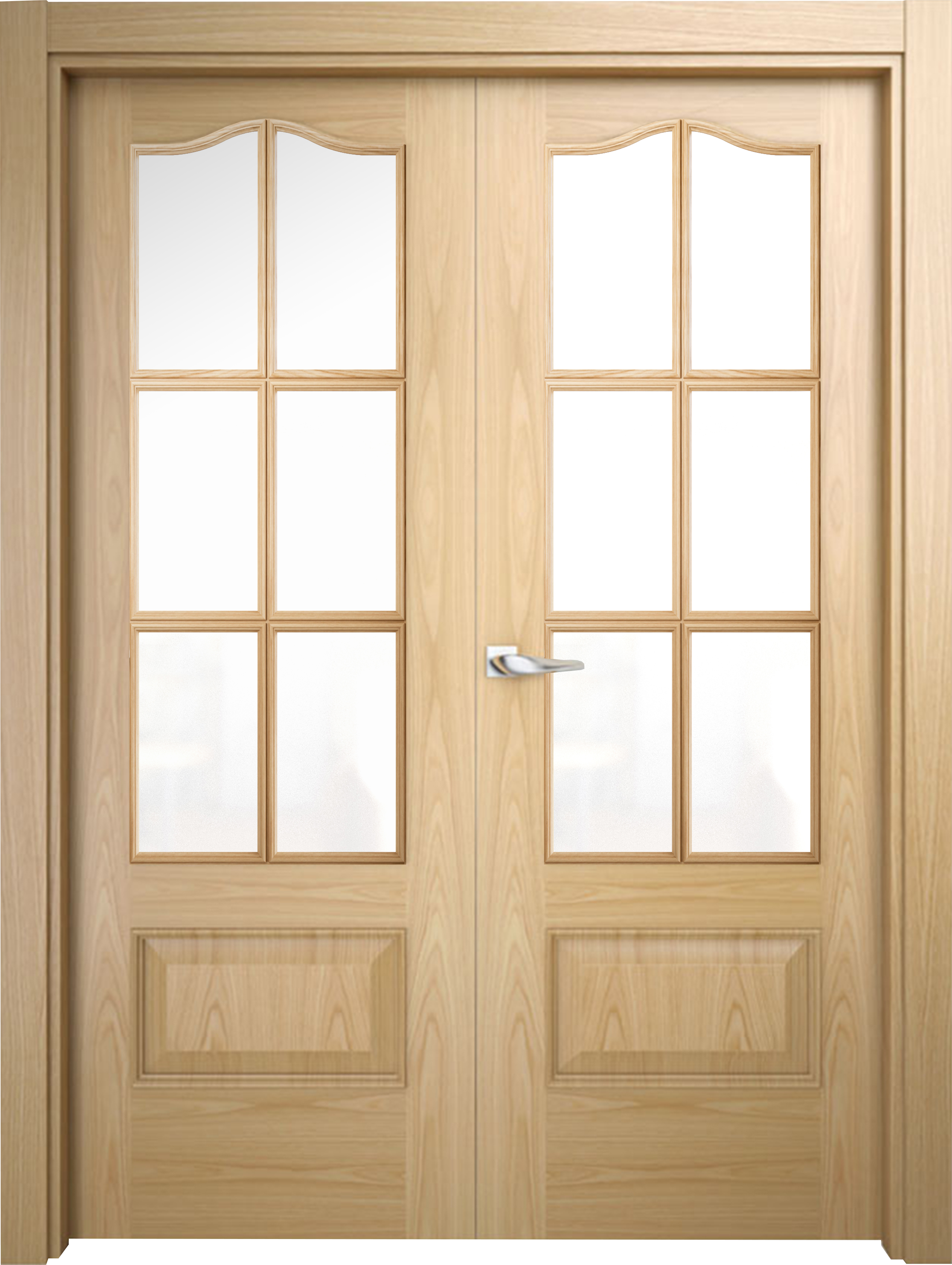 Puerta de interior abatible doble con cristal maciza barnizada Line Plus Roma roble apertura derecha cerco de 7x2 anchura 145cm - 5