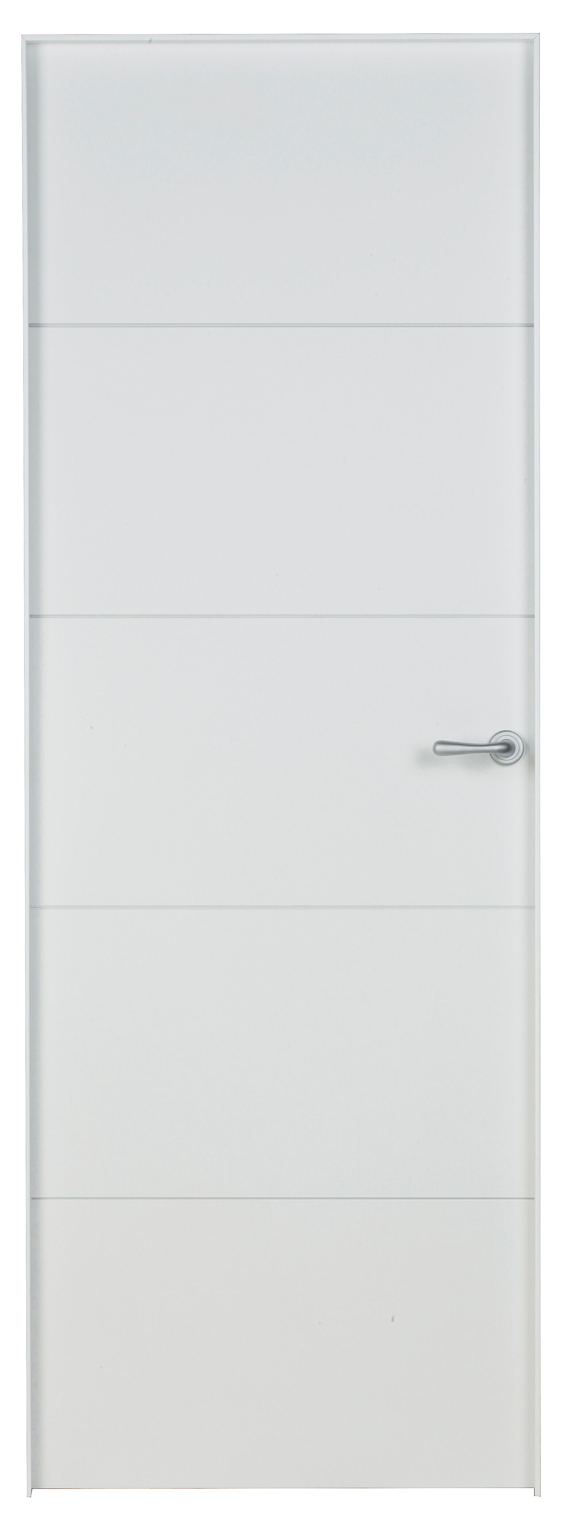 Puerta de interior abatible ciega maciza lacada Line Lucerna blanco apertura izquierda cerco de 7x3 anchura 92.5cm - 4