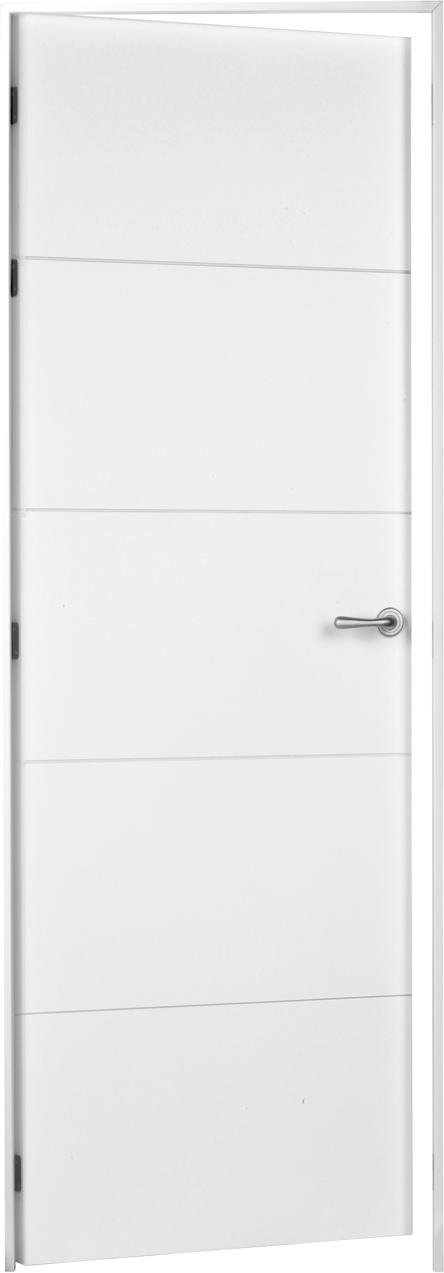 Puerta de interior abatible ciega maciza acabado lacado Line Plus Lucerna Blanco apertura izquierda cerco de 7x3 anchura 72.5 cm - 7