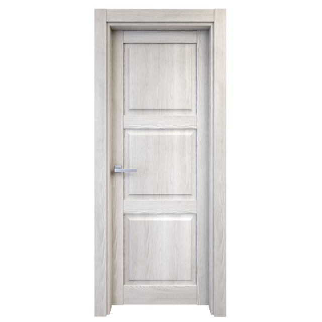 Puerta de interior abatible ciega maciza melamina Line Plus Moscú blanco apertura derecha cerco de 7x3 anchura 72.5cm