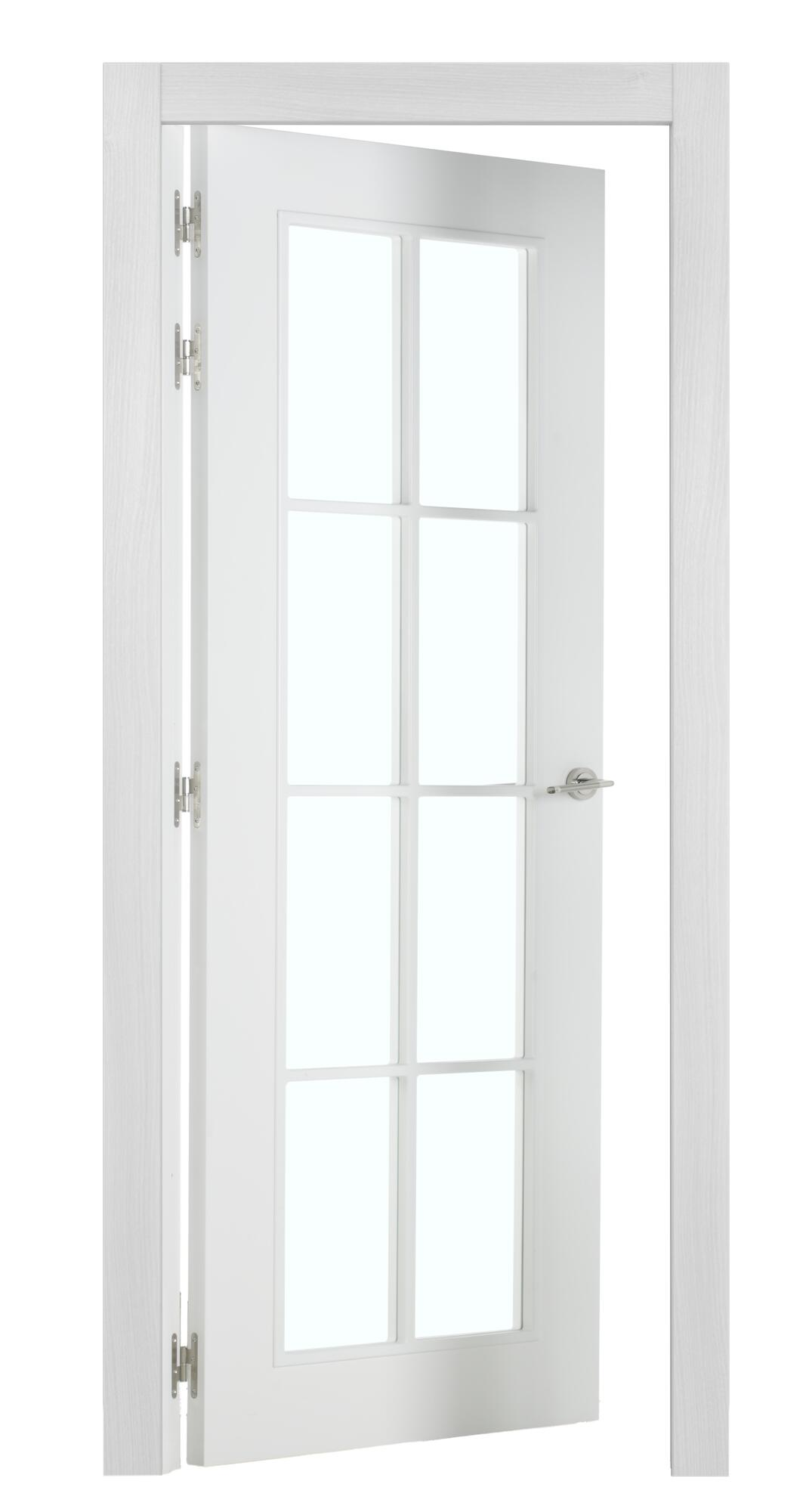 Puerta de interior abatible con cristal maciza lacada Line Plus Marsella blanco apertura izquierda cerco de 7x3 anchura 72.5cm - 3