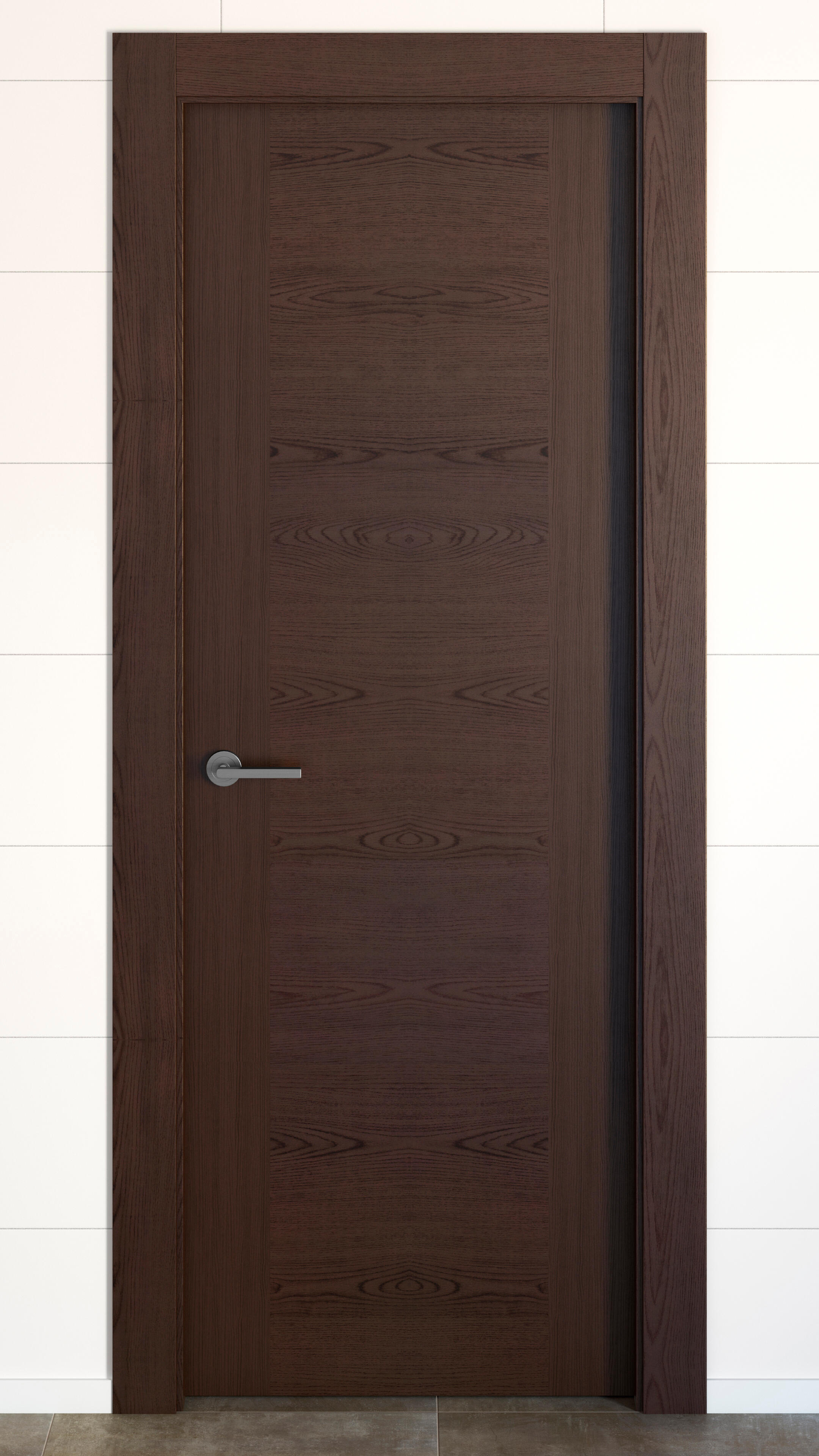 Puerta de interior abatible ciega hueca impresa Basic Canarias Wengué apertura derecha cerco de 7x3 anchura 62.5cm - 3