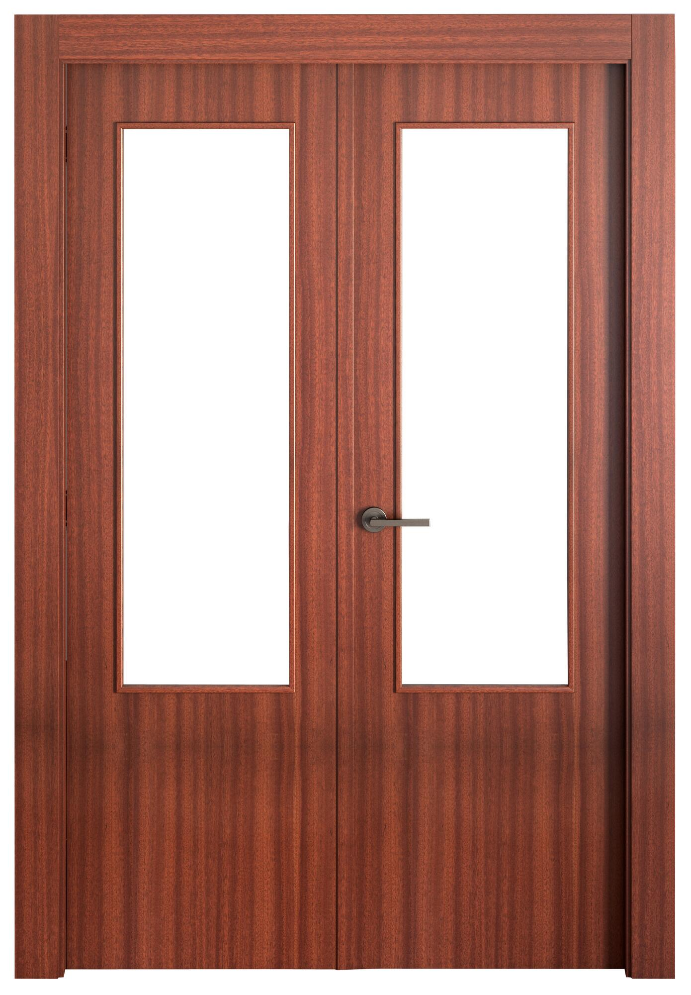 Puerta interior abatible lisboa sapelly line plus apertura dcha cristal 125cm