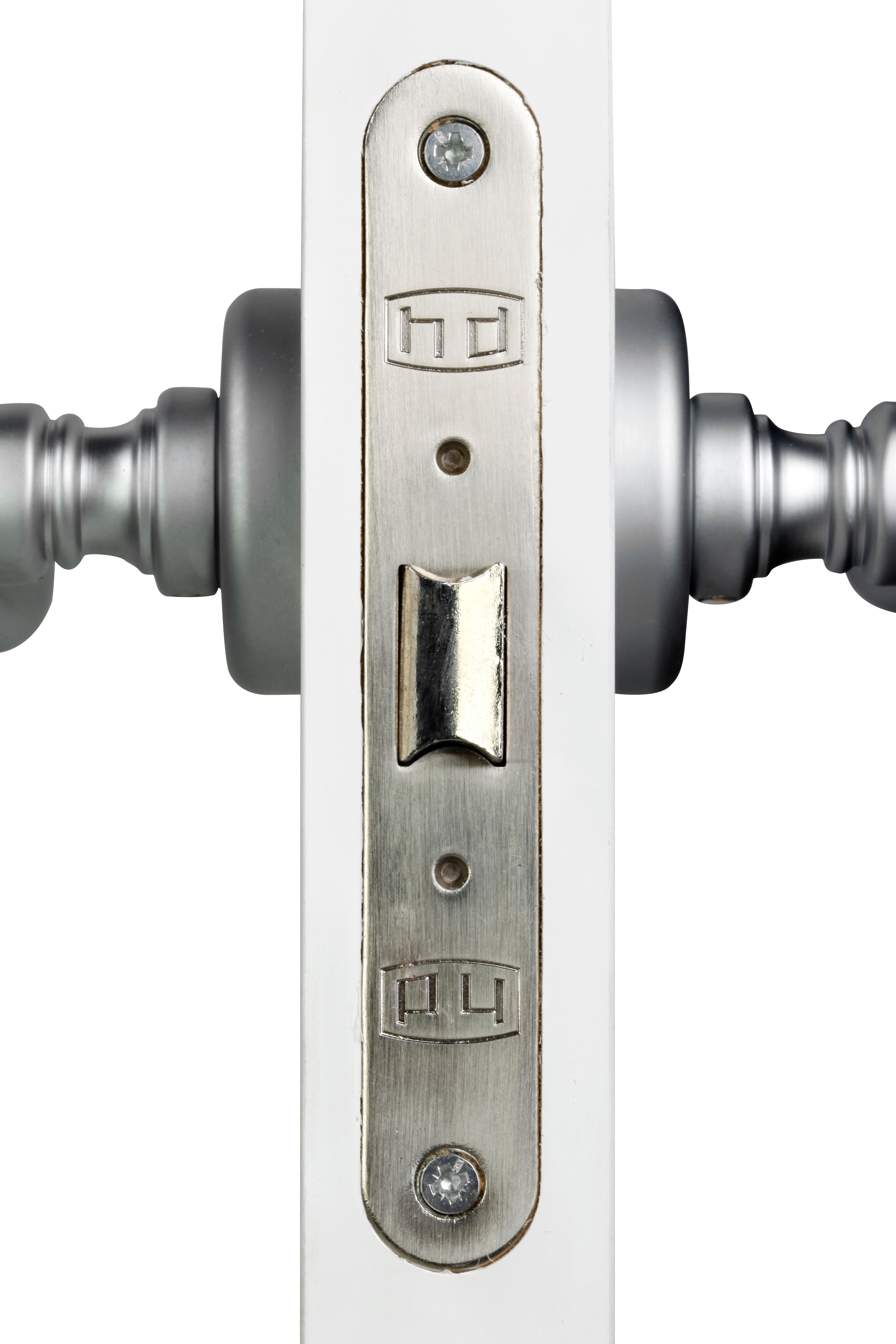 Puerta de interior abatible ciega maciza lacada Line Noruega blanco apertura derecha cerco de 11x3 anchura 62.5cm - 9