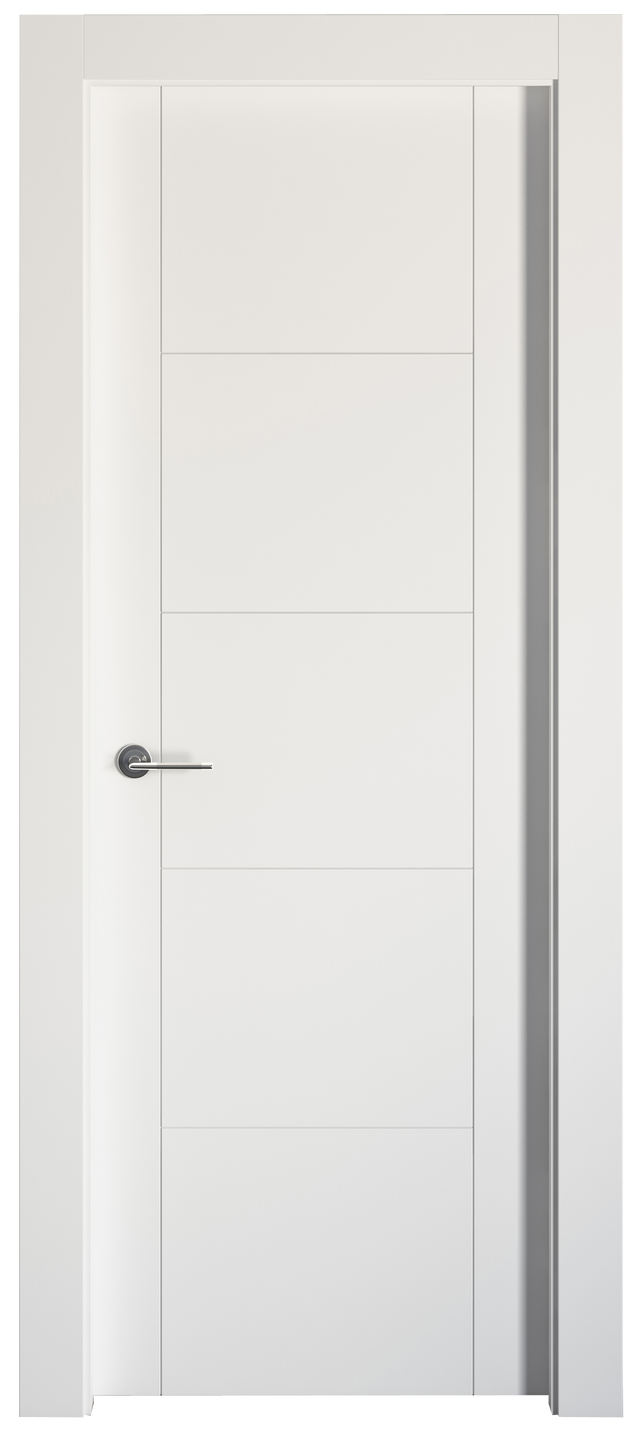 Puerta de interior abatible ciega maciza lacada Line Plus Noruega blanco apertura derecha cerco de 7x3 anchura 72.5cm