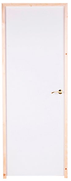 Puerta de interior abatible ciega estructura hueca acabado prepintado serie prepintada lisa blanco apertura izquierda cerco de 70 x 20 anchura 72.5 cm
