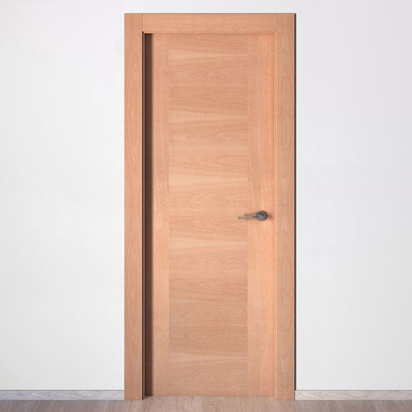 Puerta de interior abatible ciega maciza barnizada Line Plus Niza haya apertura izquierda cerco de 7x3 anchura 72.5cm - 5